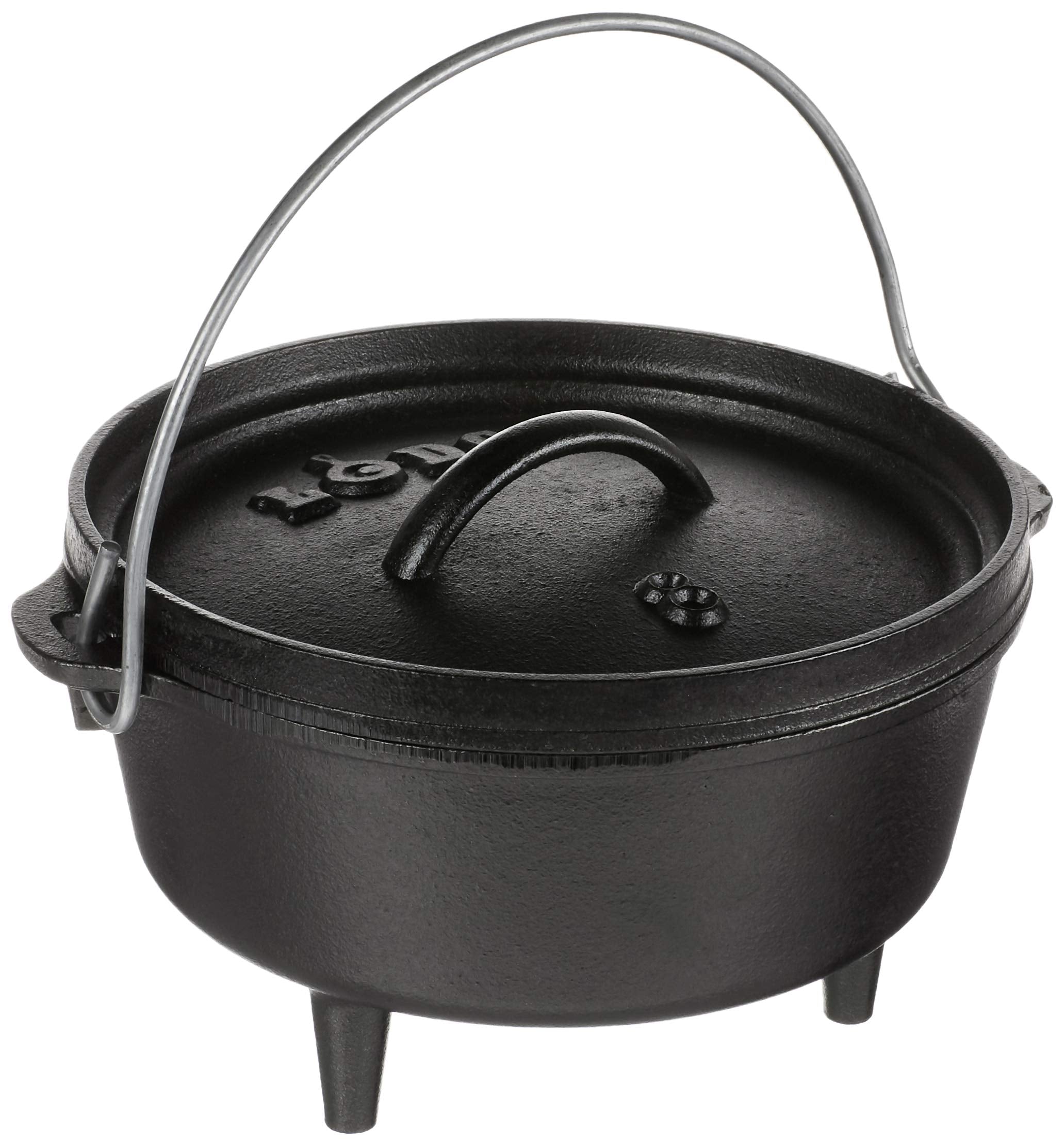Lodge 2 Quart Pre-Seasoned Cast Iron Camp Dutch Oven With Lid - Dual Handles - Use In The Oven, On The Stove, On The Grill Or Ov