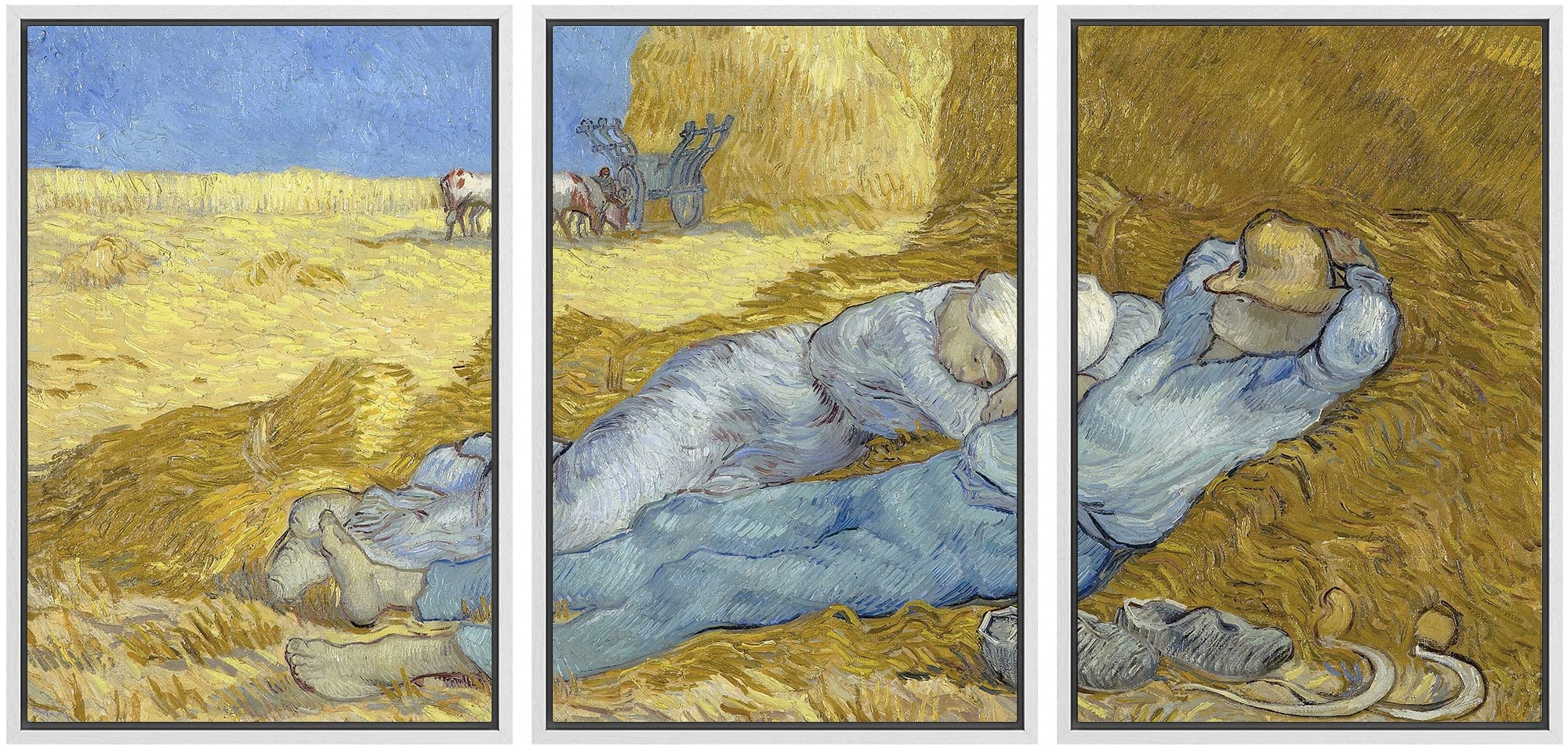 Wall26 Framed Canvas Print Wall Art Set The Siesta (After Millet) Vincent Van Gogh Classical Illustrations Fine Art Decorative H