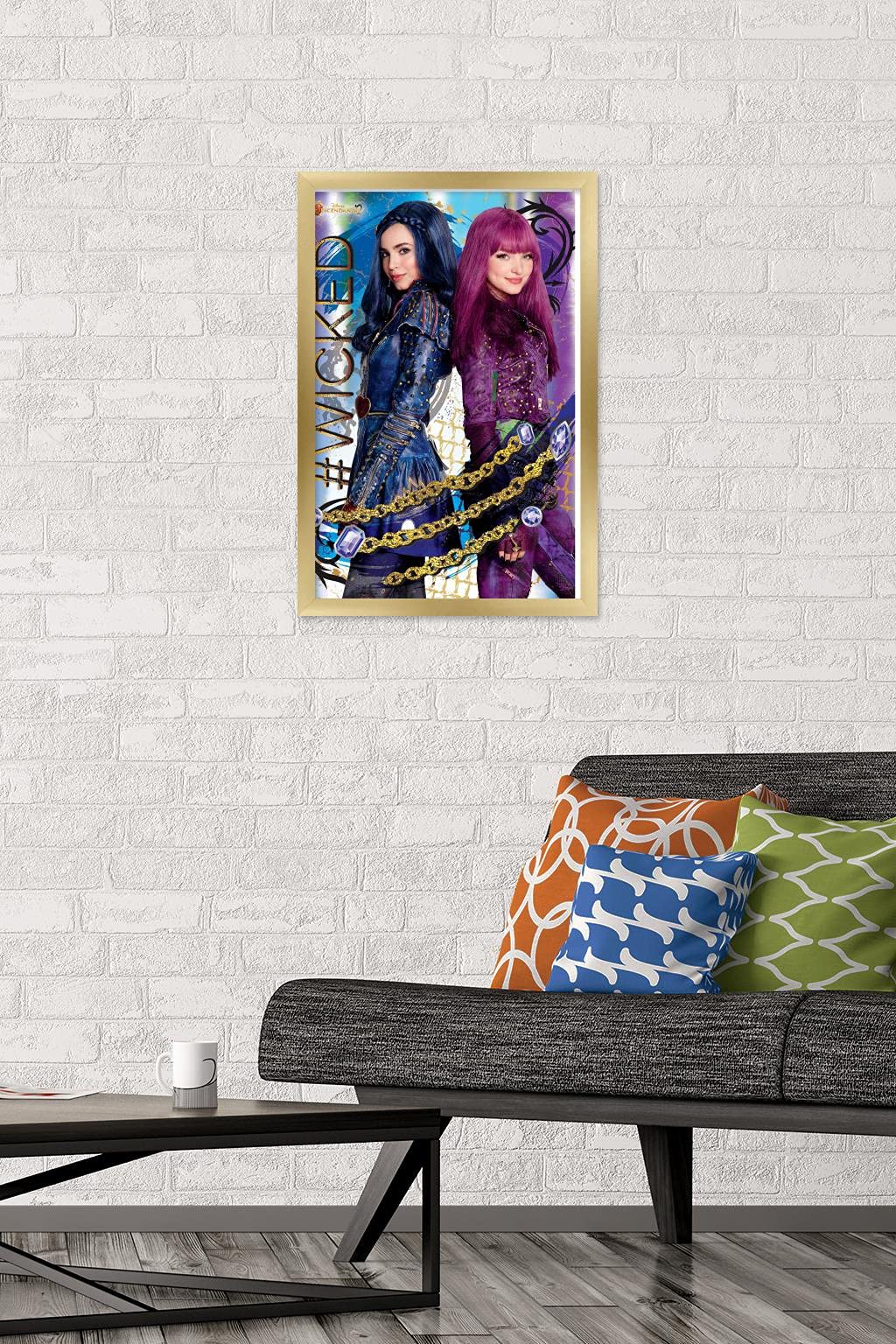 Trends International Disney Descendants 2 - Wicked Wall Poster, 14.725'' X 22.375'', Gold Framed Version