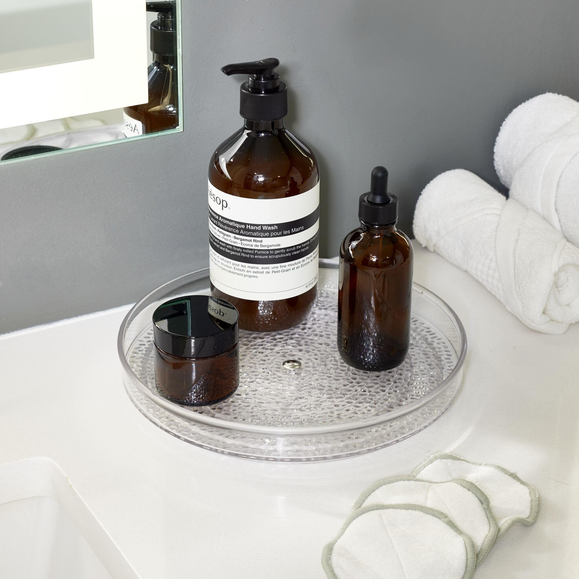 iDesign The Rain Collection Lazy Susan Turntable Organizer  9'' x 9'' x 1.5''  Clear