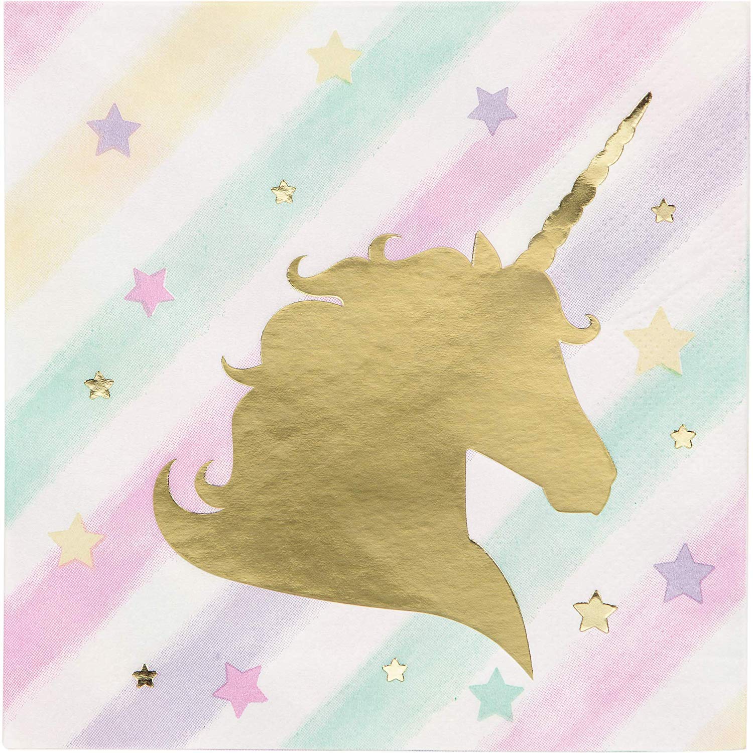 Creative Converting Unicorn Sparkle Birthday Party Supplies, 5X5, Multicolor