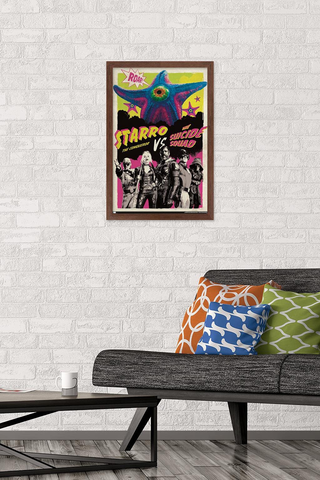 Trends International Dc Comics Movie The Suicide Squad - Starro The Conqueror Wall Poster, 14.72'' X 22.37'', Mahogany Framed Ve