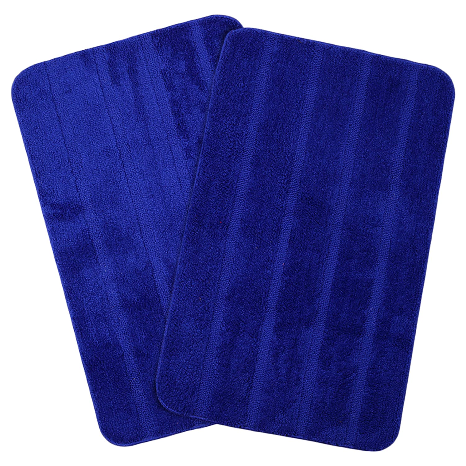 Saral Home Soft Microfiber Anti Slip Bathmat (50x80 cm, Blue) Pack of 2