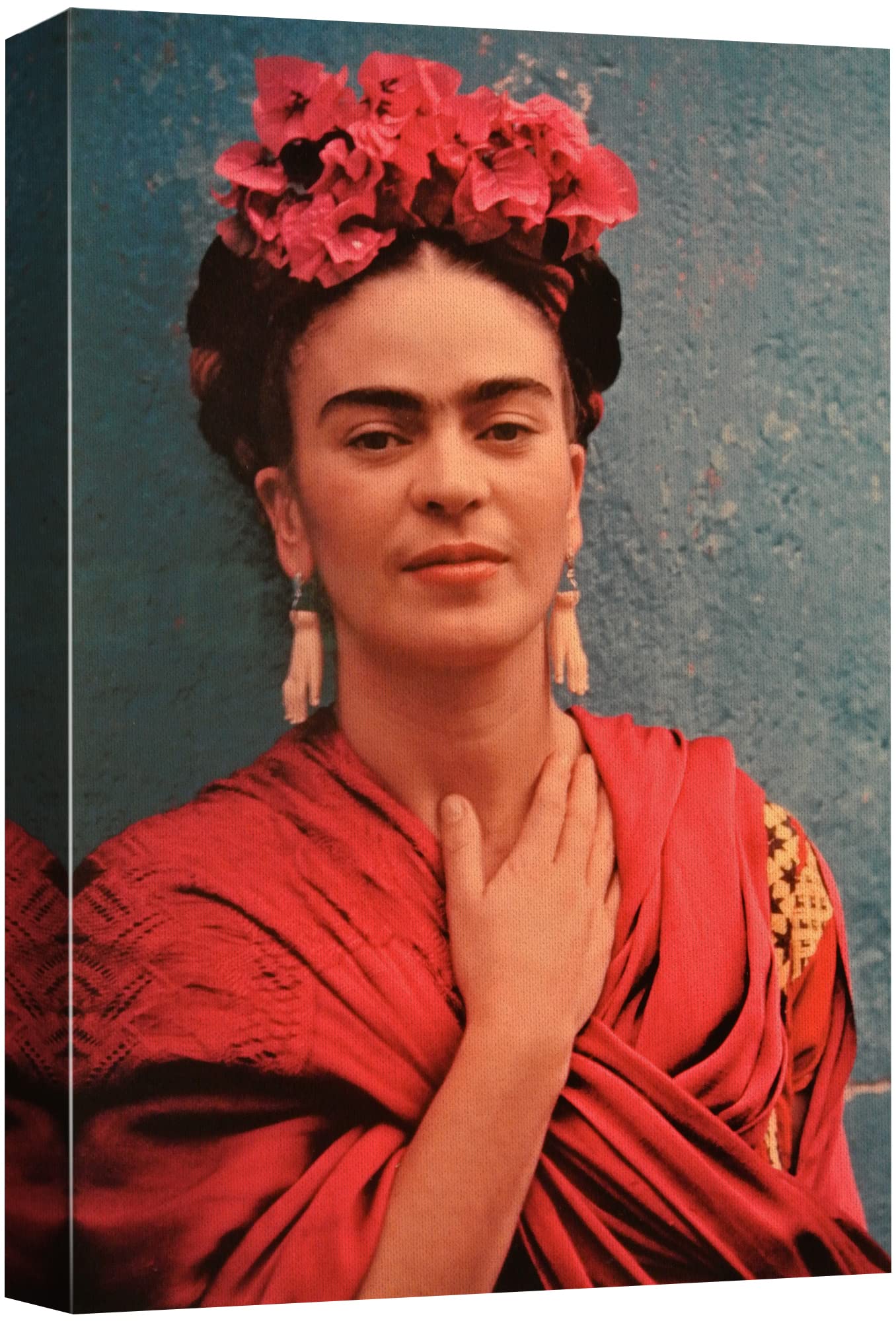 Wall26 Canvas Print Wall Art Mexican Master Artist Frida Kahlo In Flower Headpiece Historic Classic Photography Realism Traditio