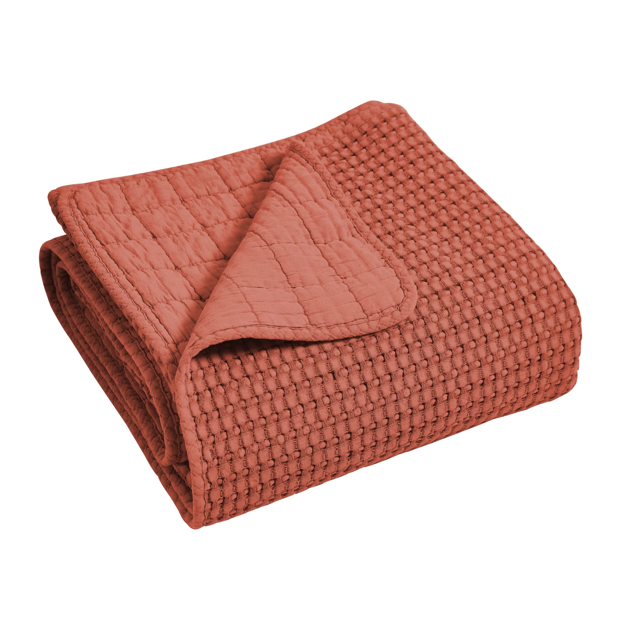 Levtex Home - Mills Waffle - Throw - Adobe Cotton Waffle - Throw Size 50 X 60In