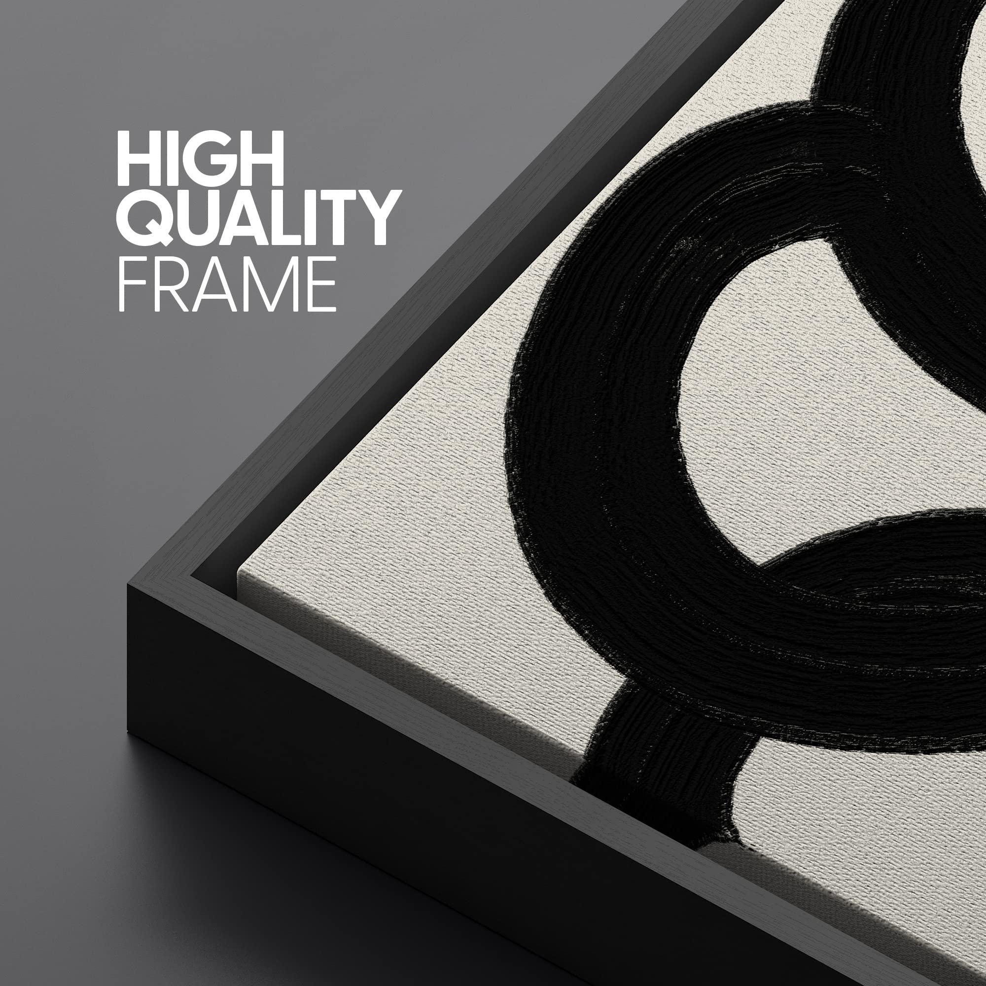 Signleader Framed Canvas Print Wall Art Set Duotone Minimal Dark Brush Stroke Landscape Abstract Shapes Illustrations Modern Art