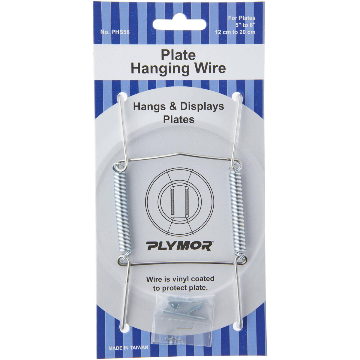 Plymor Stainless Steel Wall Mountable Plate Hanger, 4.625'' H X 2.5'' W X 0.5'' D (For Plates 5'' - 8''), Pack Of 6