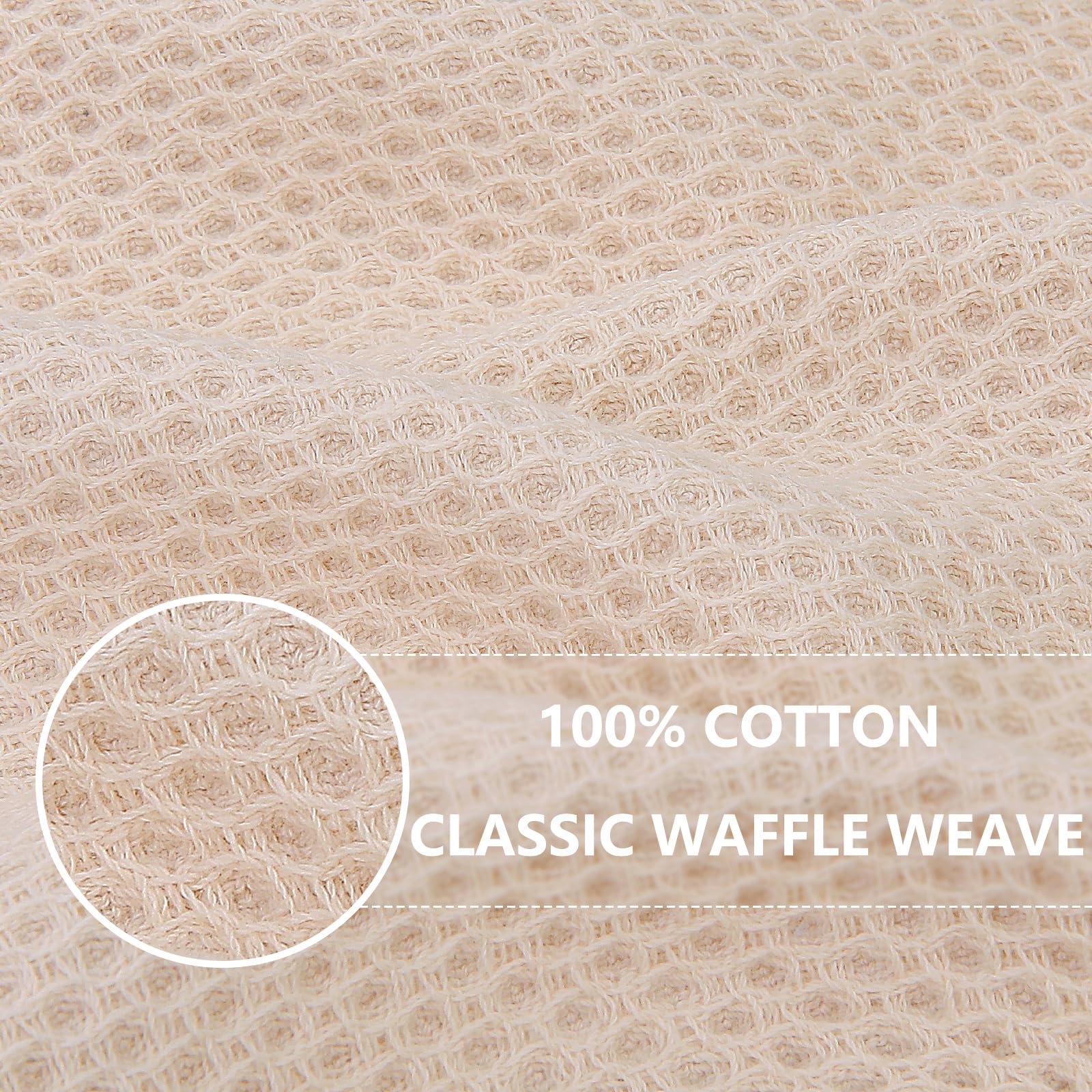 Homaxy 100% Cotton Waffle Weave Kitchen Dish Towels, Ultra Soft Absorbent Quick Drying Cleaning Towel, 13 X 28 Inches, 4-Pack, B