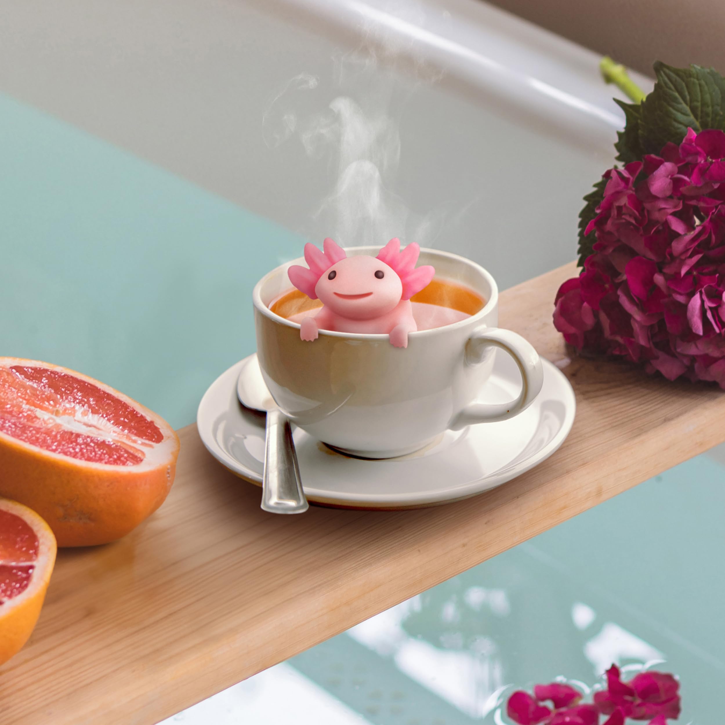 Genuine Fred RELAXOLOTL Tea Infuser - Cute Pink Silicone Axolotl Design, Easy to Clean for Loose Leaf Tea, Model 5316915