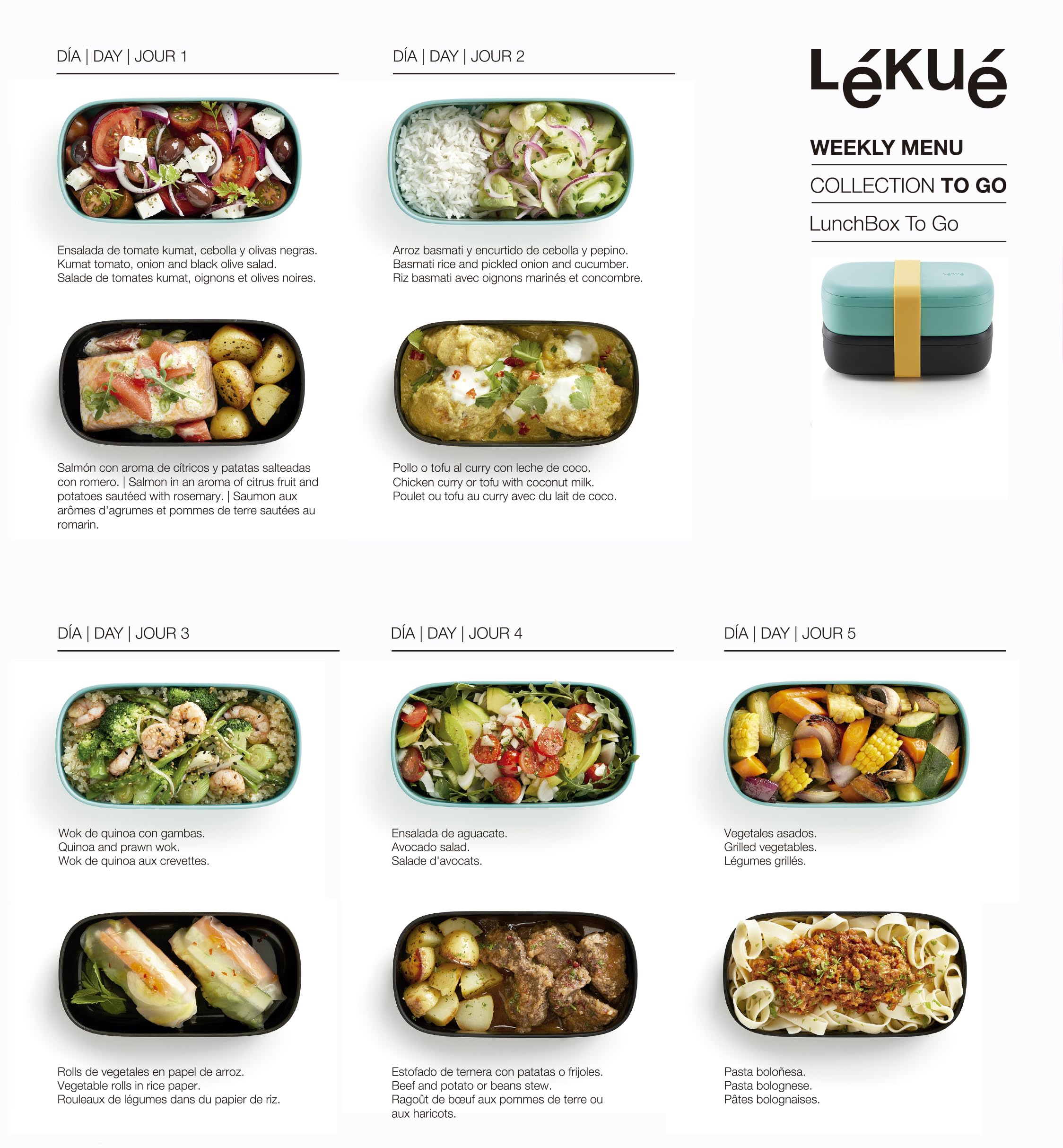 Lekue  Turquoise Lunchbox-to-Go Travel Container Set  one Size  Turqoise