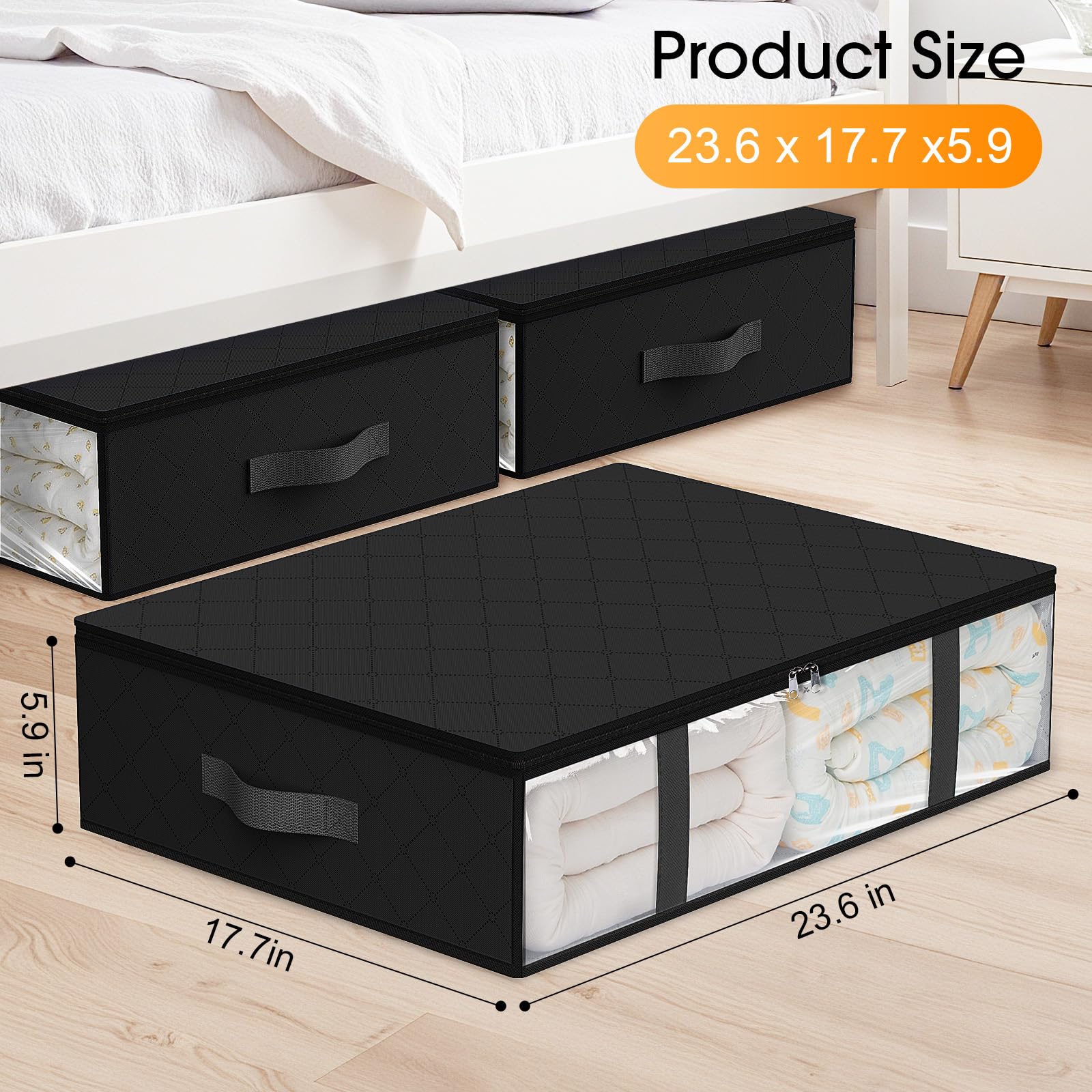 StorageRight Storage Bins Clothes Storage, Foldable Blanket Storage Bags, Under Bed Storage Containers for Organizing, Clothing,
