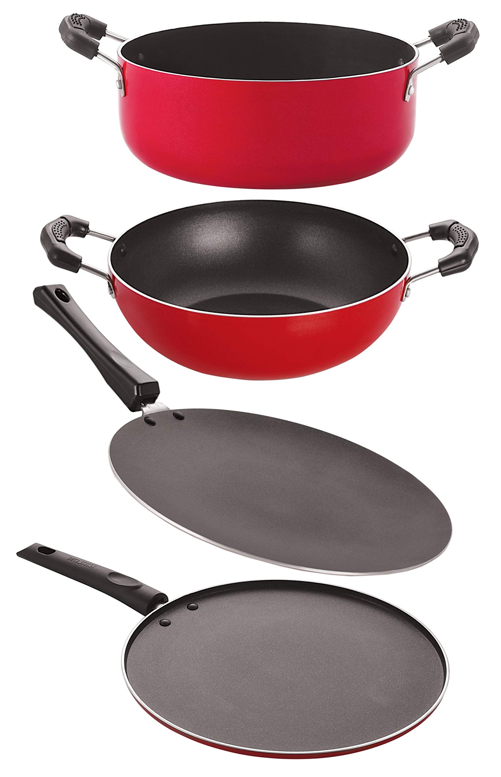 Nirlon Non Stick Cookware Sets Combo For Wedding Gift, Ct12_Kd13_St12_Cs24