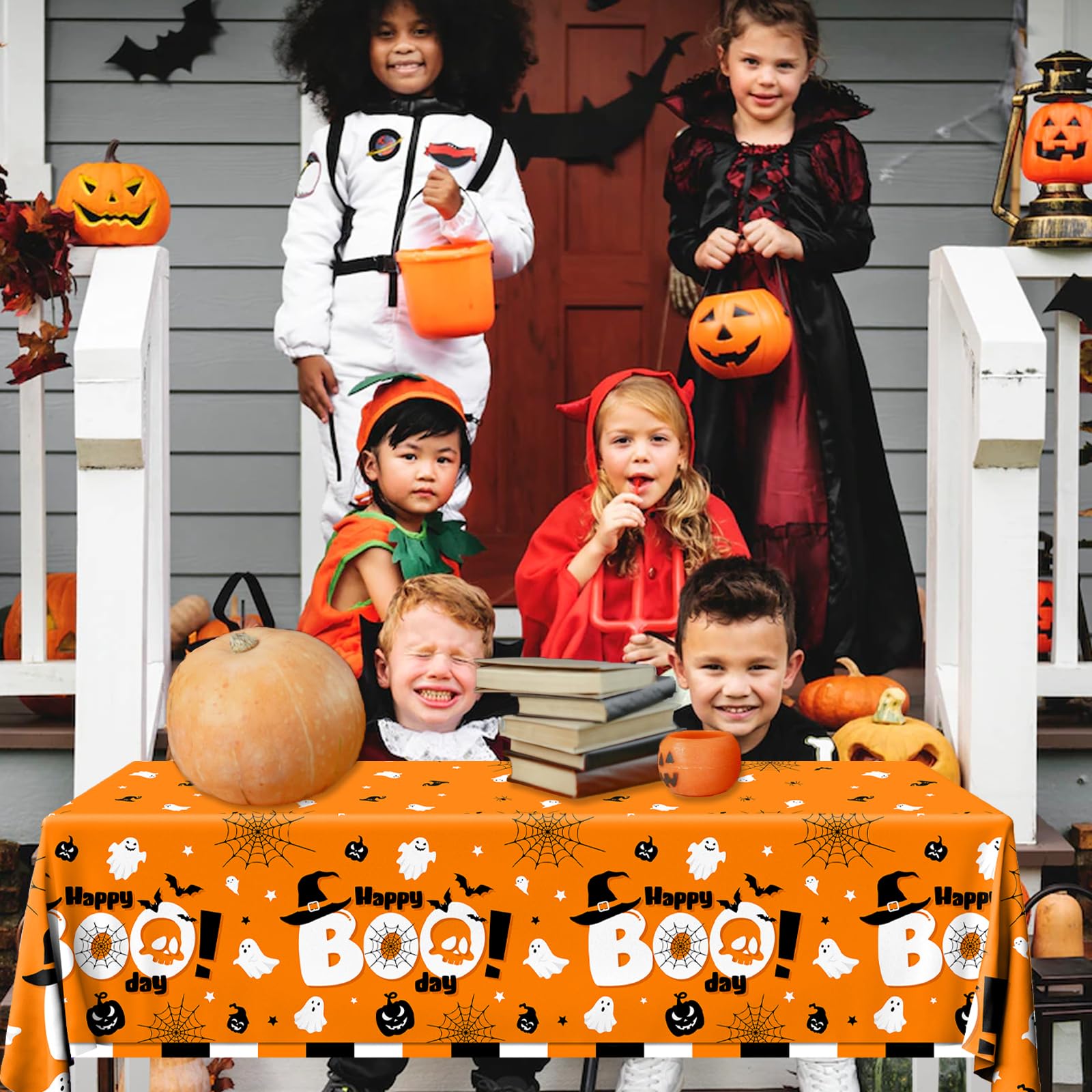 Lenyunge Boo Day Party Decorations,3pcs Halloween Party Boo Day Tablecloths Waterproof Plastic Ghost Table Covers Supplies for H