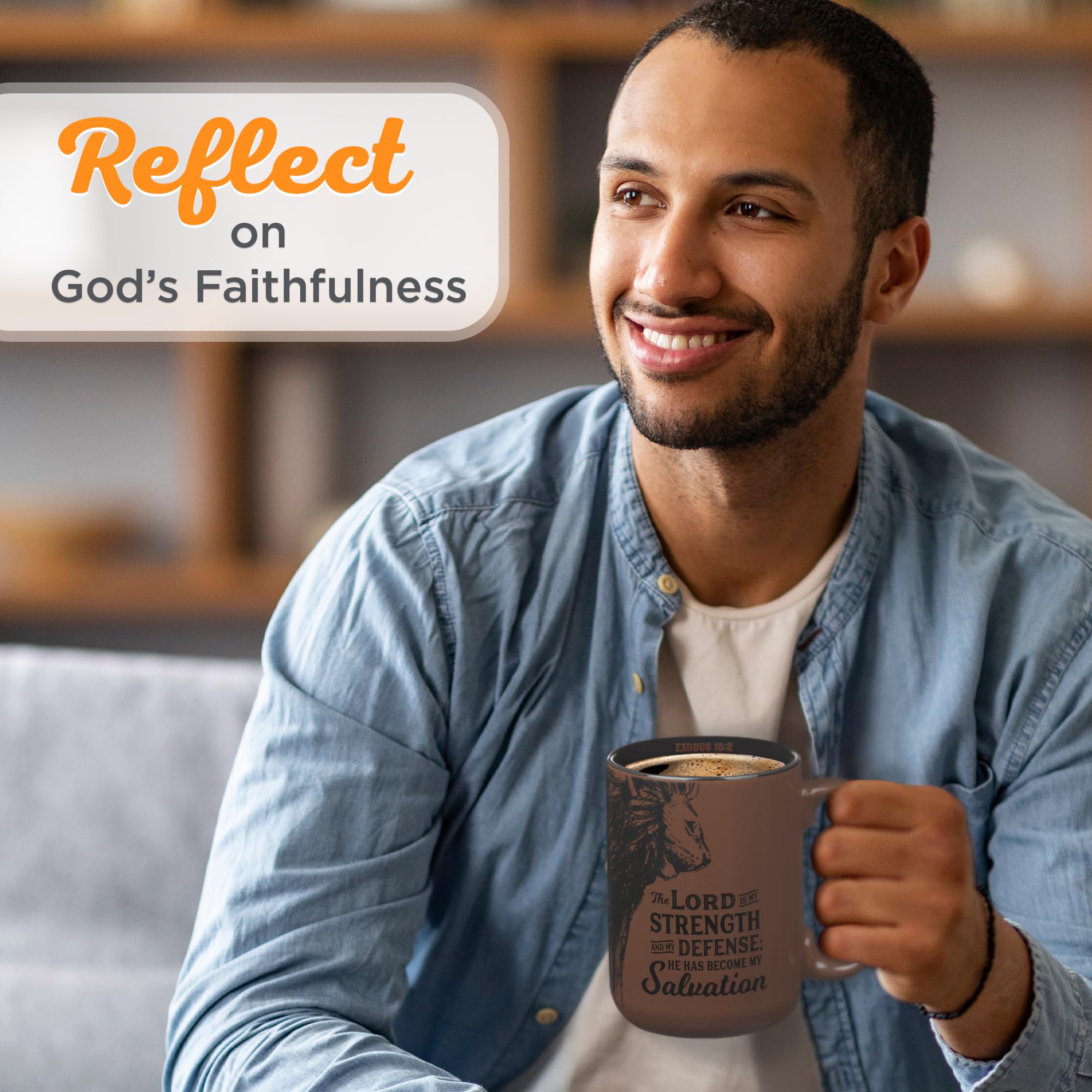 Christian Art Gifts Large Inspirational Ceramic Microwave & Dishwasher Safe Coffee & Tea Scripture Mug for Men & Women: Lord is