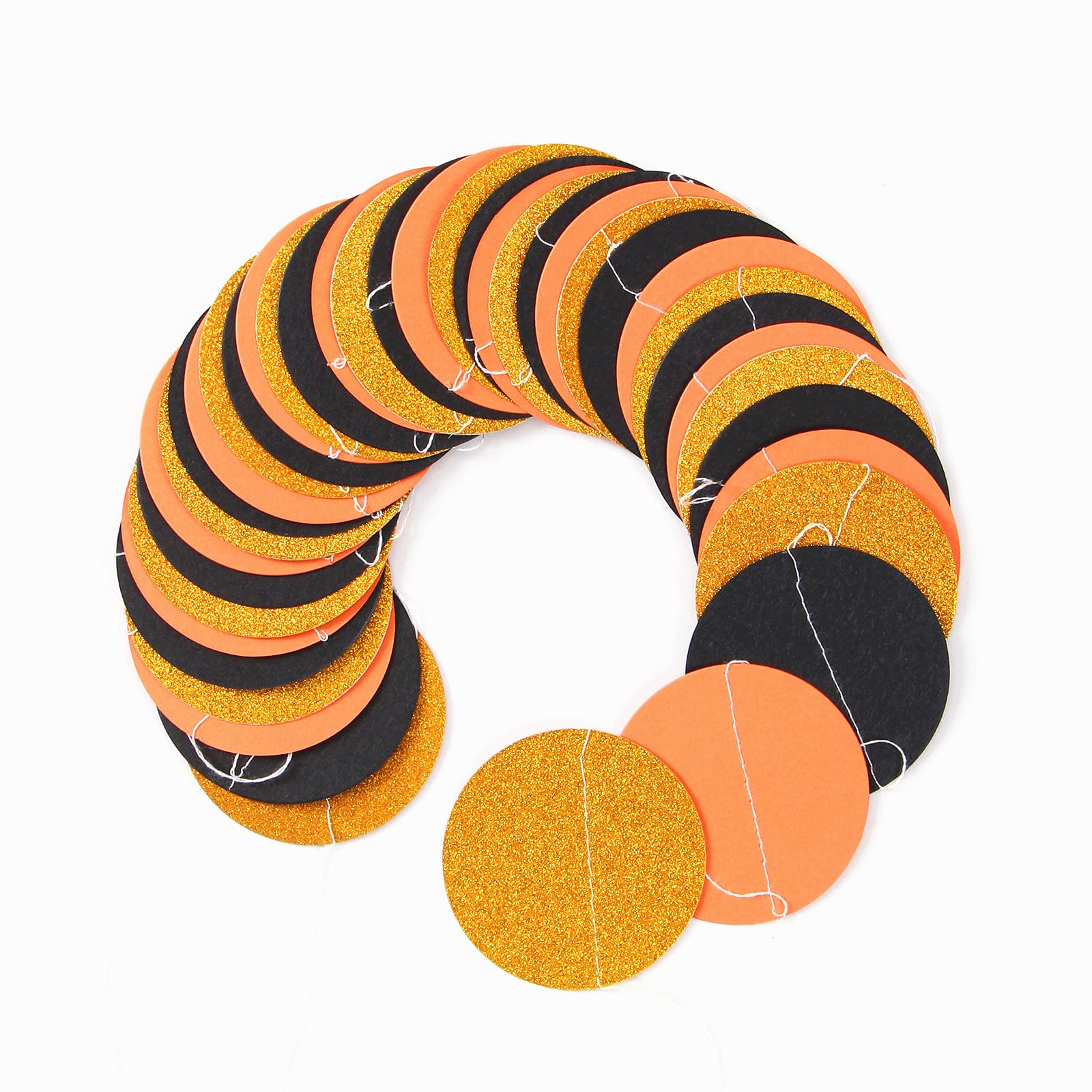 Black-Orange Gold Halloween Party-Decorations Streamers-Garland - 52Ft Birthday Baby Shower Decorations Paper Banner, Graduation