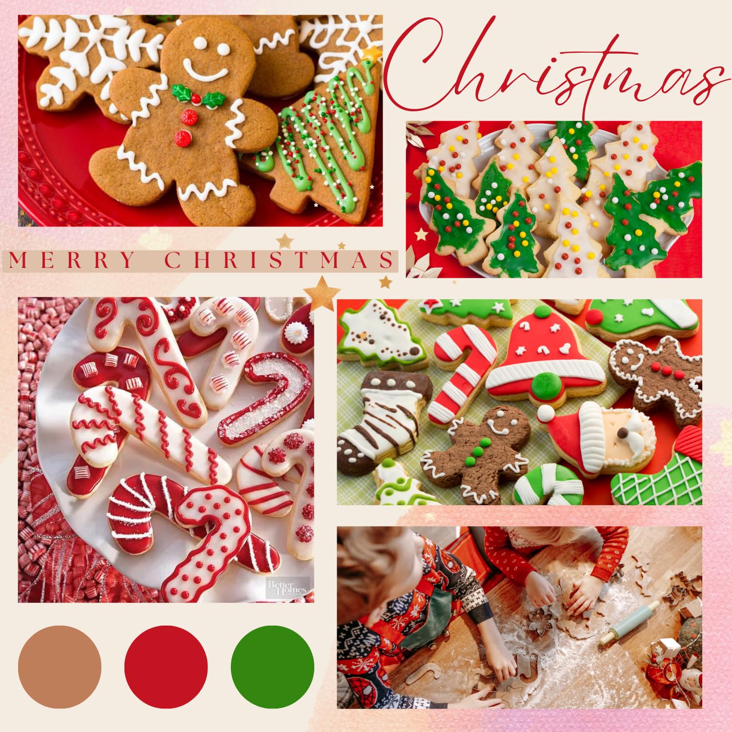 Kaishane Christmas Cookie Cutters Set, 9 Piece Holiday Cookie Cutters Shape - Gingerbread Man, Christmas Tree, Snowflake, Santa,