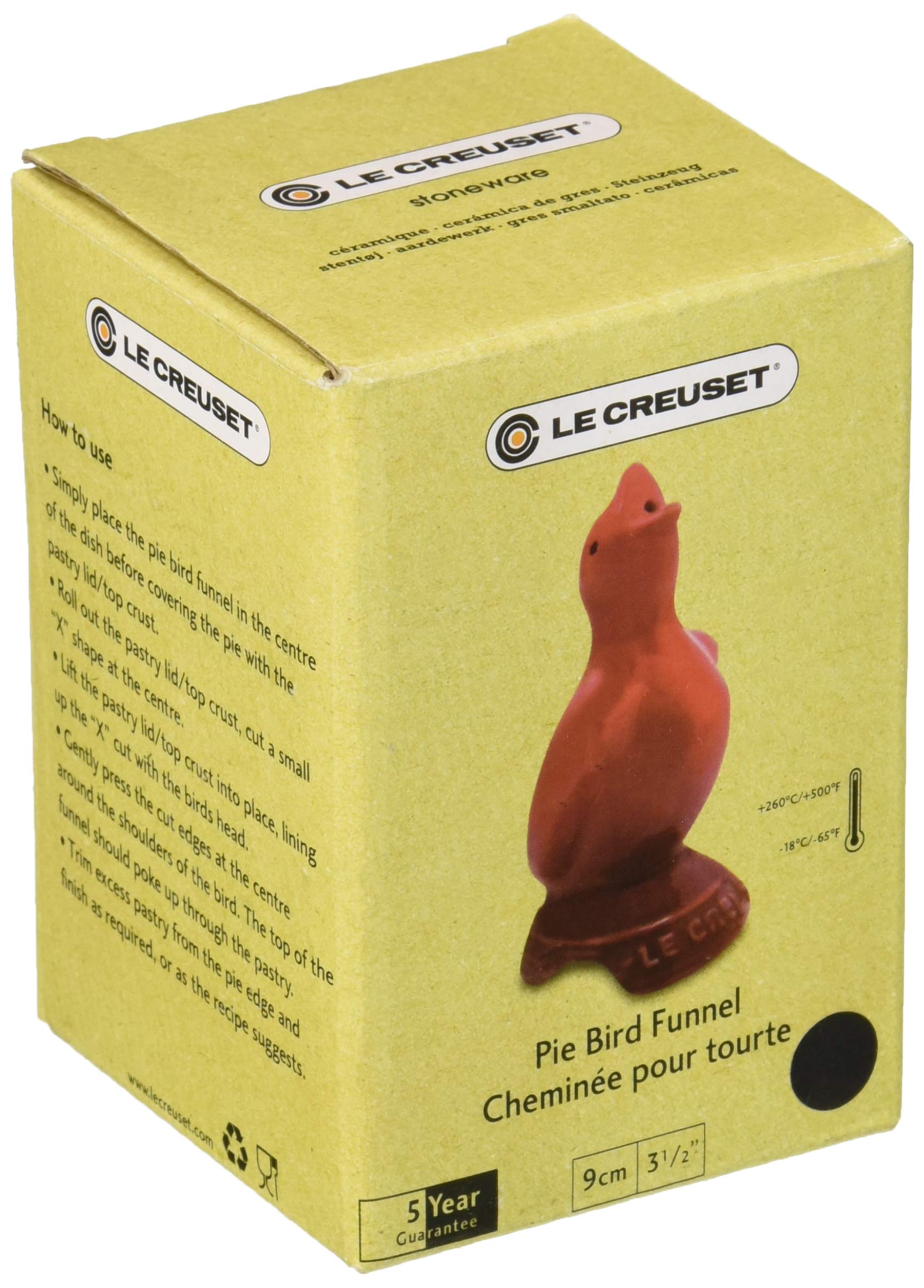 Le Creuset Stoneware Pie Bird, 3.25'', Black With Yellow Beak