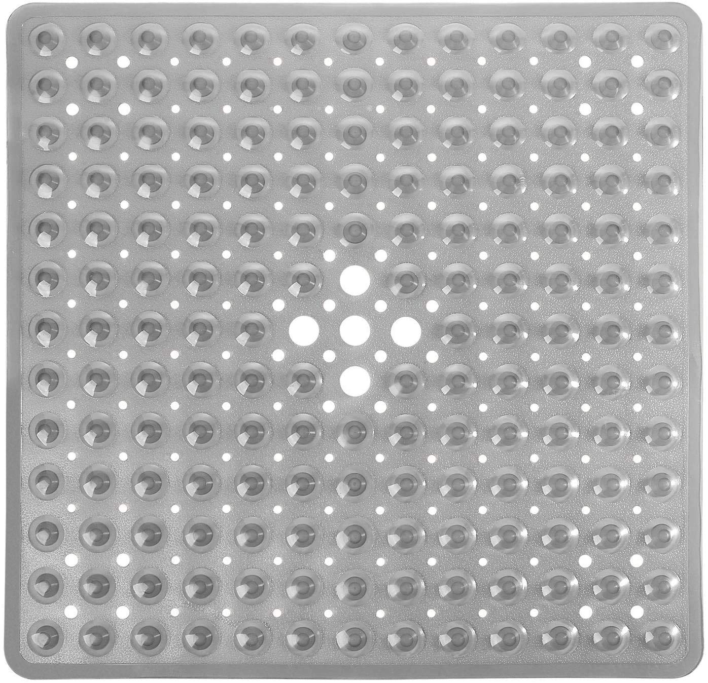 Yimobra Shower Bathtub Mat Non Slip, 21X21 Inch, Soft Square Bath For Tub With Suction Cups And Drain Holes, Stall Floor Mats Ba