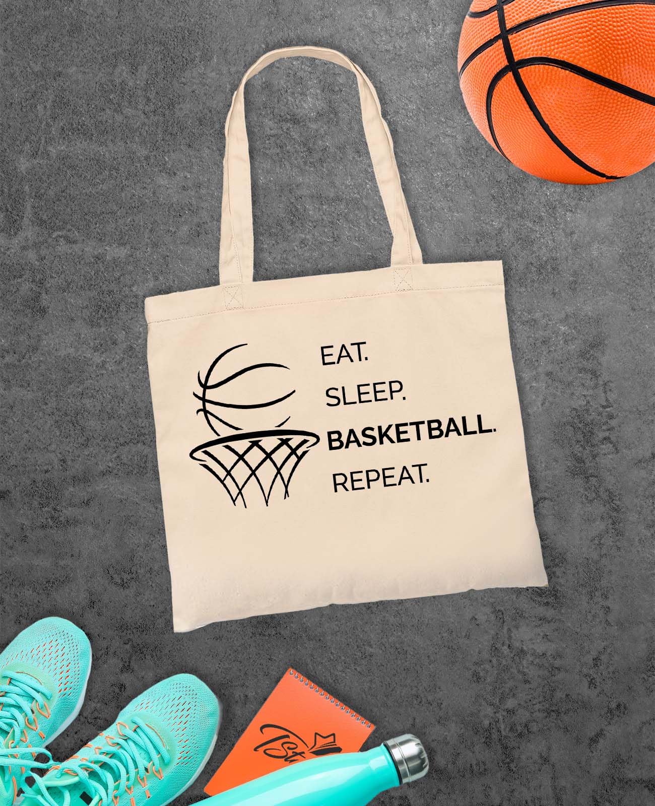 Canvas Tote Bag For Women Basketball Lovers Reusable Bag For Shopping Tote Bag Basketball Repeat