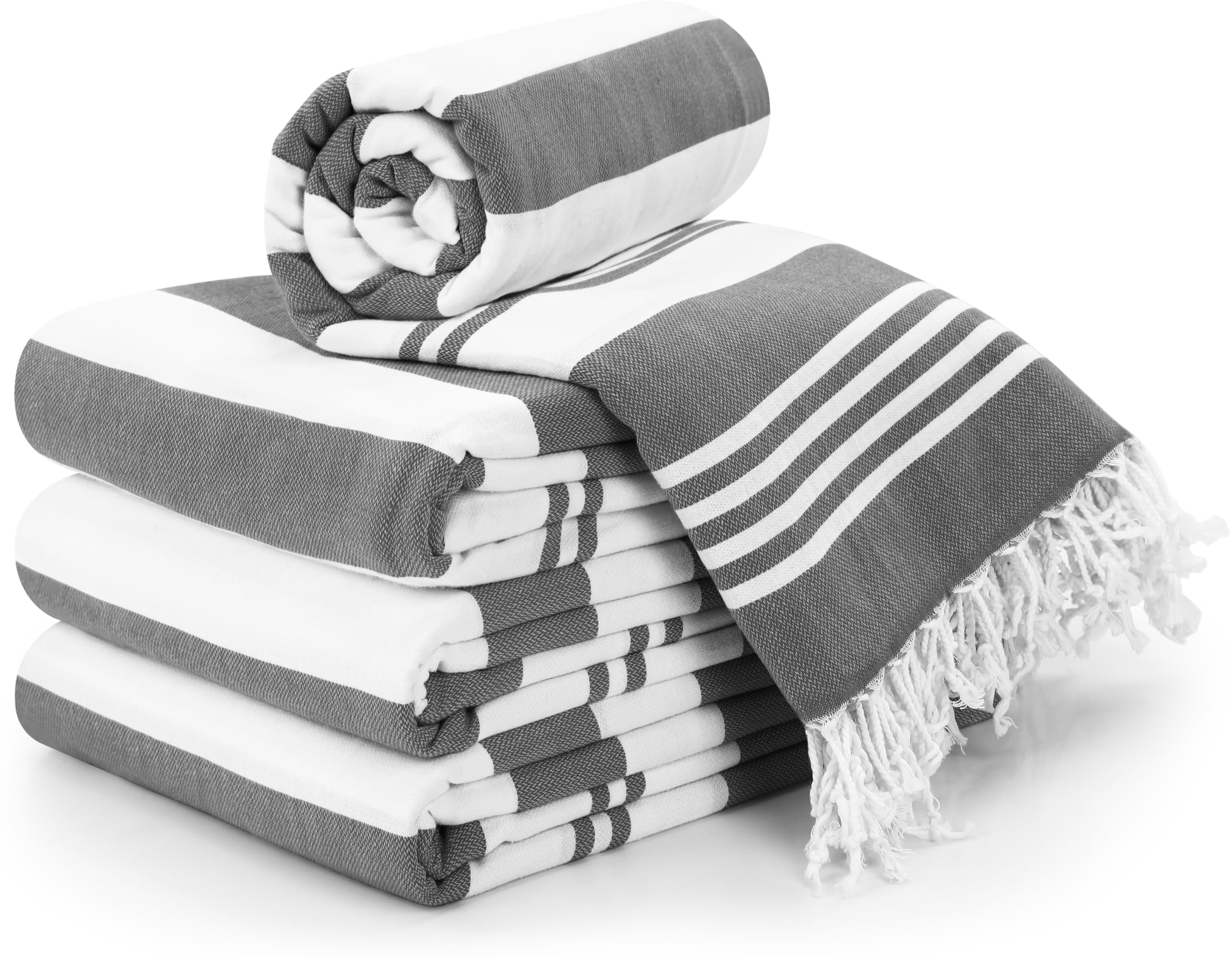 Utopia Towels - 4 Pack Turkish Beach Towel (40 X 72 Inches) - 100% Cotton Oversized Sand Free Lightweight Quick-Dry Turkish Towe