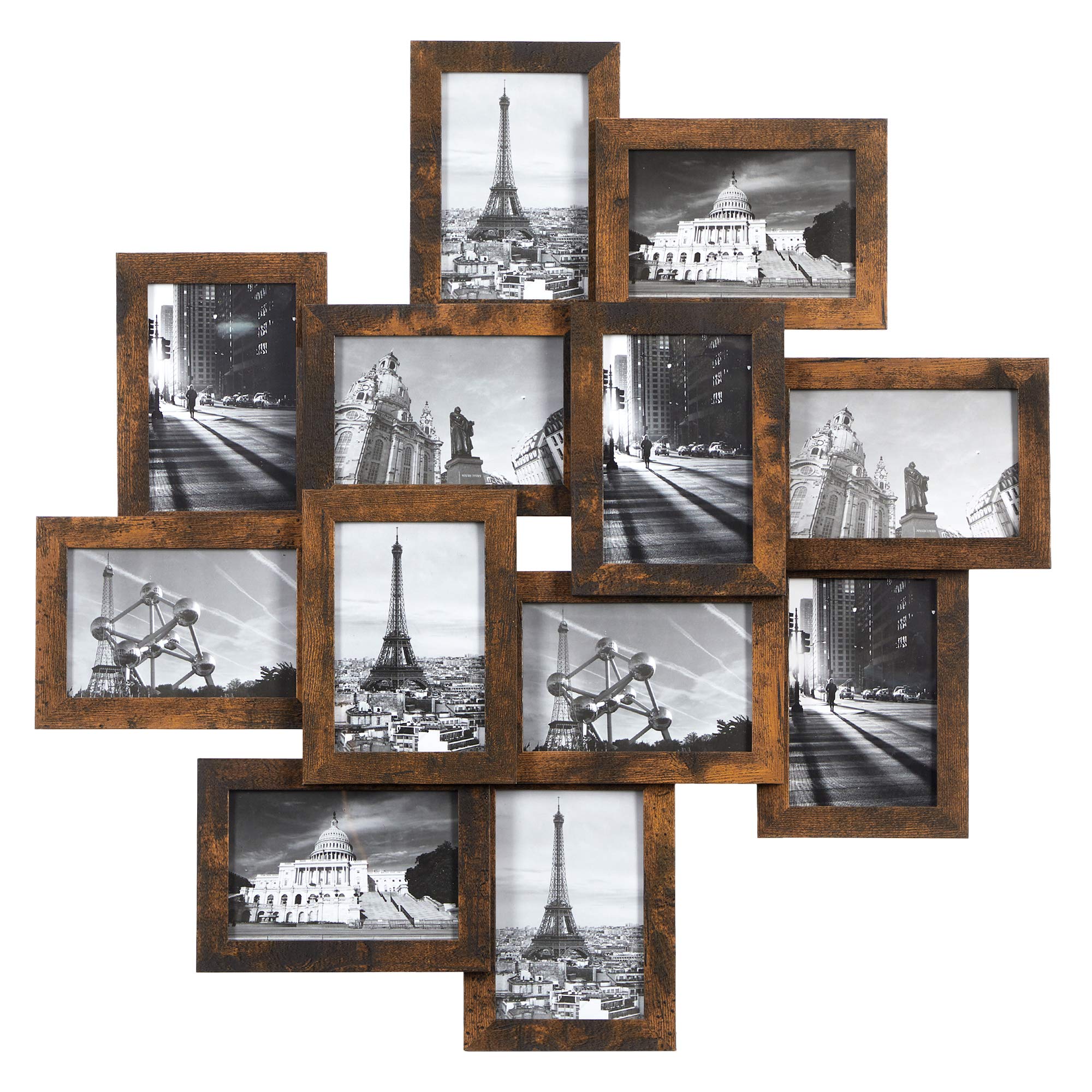 Songmics 4X6 Collage Picture Frames, 12-Pack Picture Frames Collage For Wall Decor, Rustic Photo Collage Frame, Multi Picture Fr