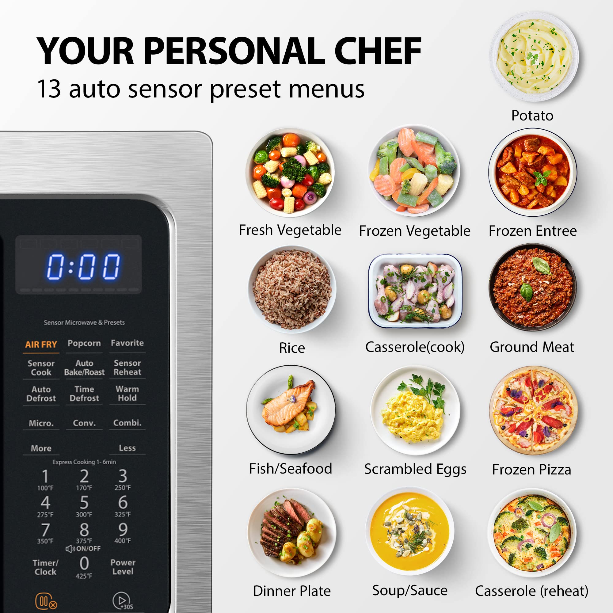 Toshiba 4-In-1 Ml-Ec42P(Ss) Countertop Microwave Oven, Smart Sensor, Convection, Air Fryer Combo, Mute Function, Position Memory