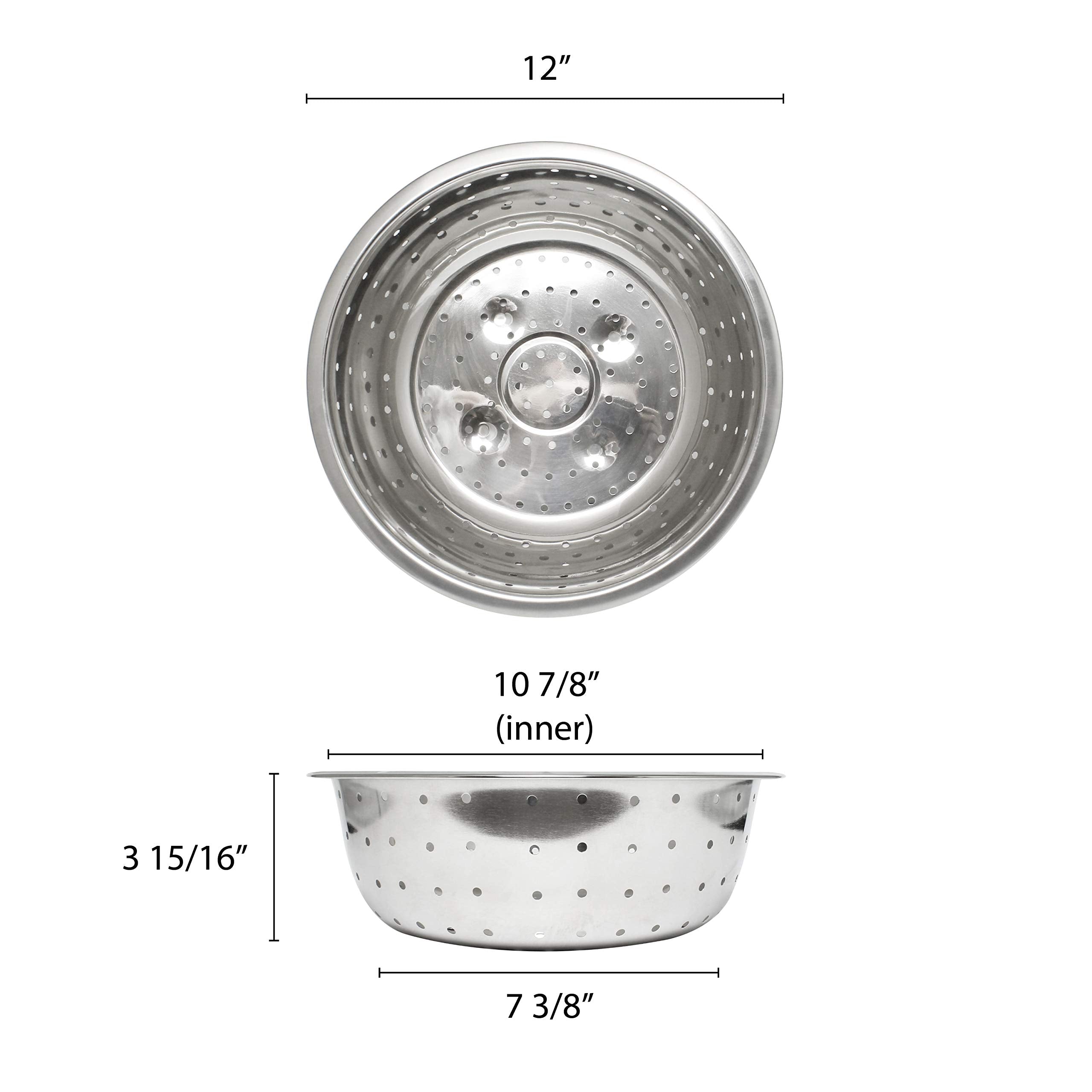 Excellante 11-Inch Stainless Steel Colanders With 4.5Mm Holes