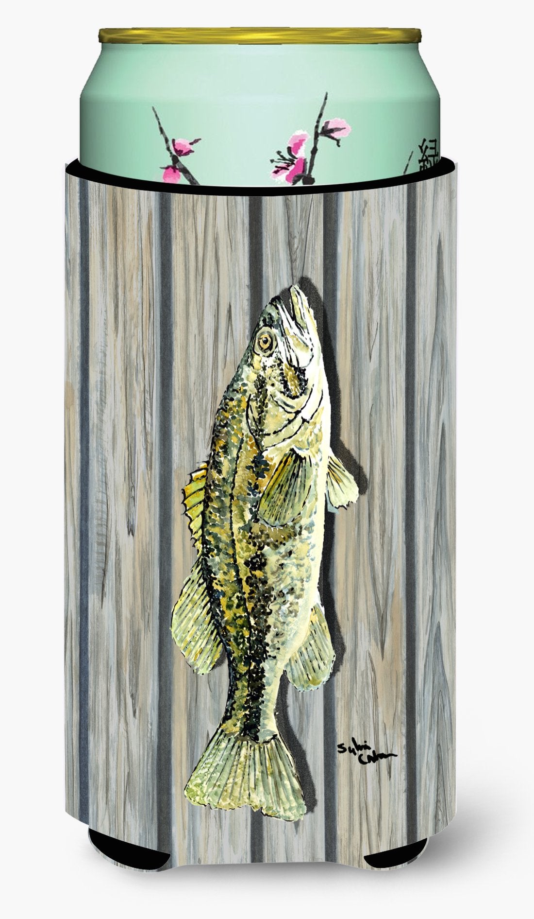 Caroline'S Treasures 8493Tbc Fish Bass Small Mouth Tall Boy Hugger Can Cooler Sleeve Hugger Machine Washable Drink Sleeve Hugger
