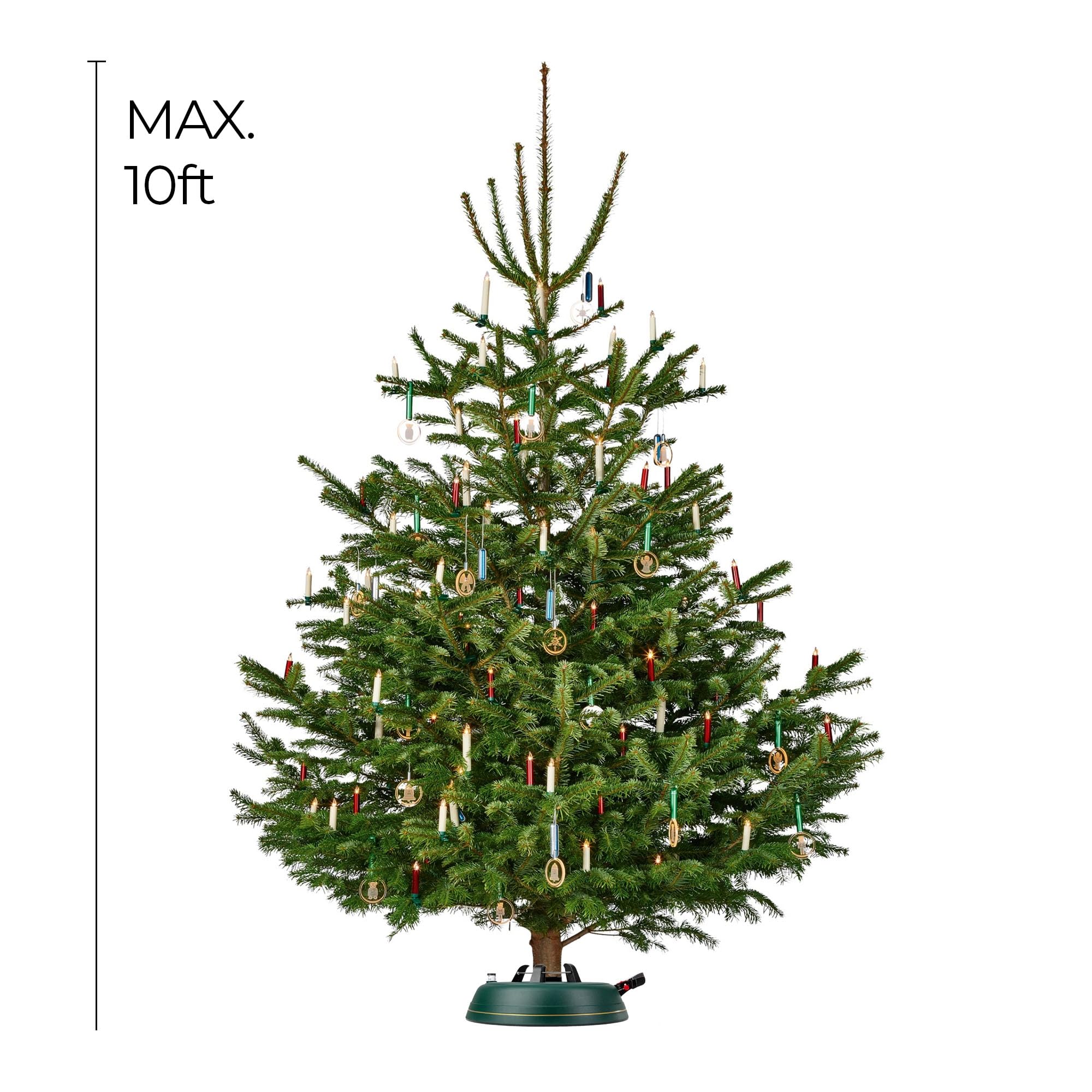 Krinner Christmas Tree Genie XL - Green Tree Stand - Original Single Cable Operation, Holds up to 10 ft Live Trees - Foot Pedal