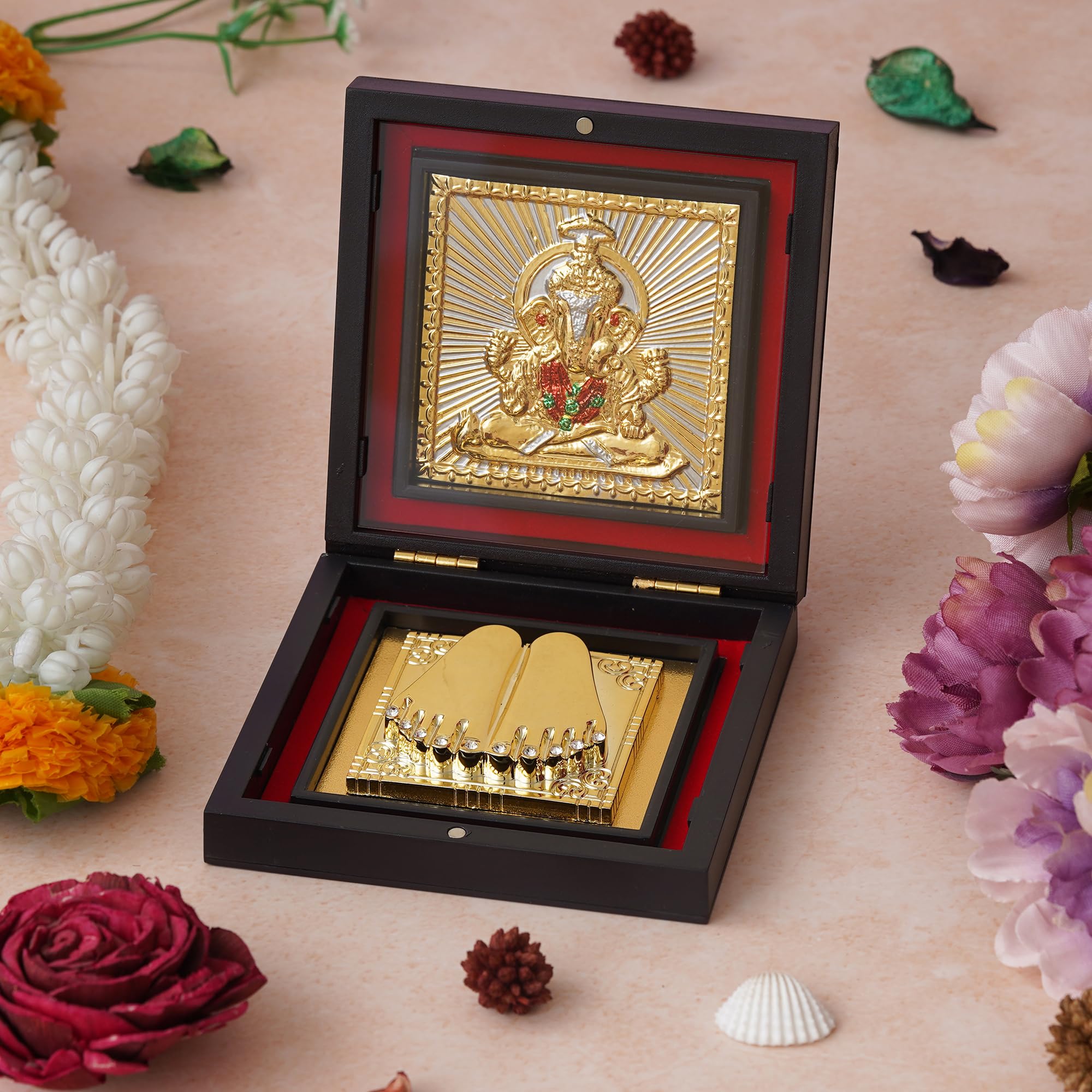 Kushal Creations 24K Gold Plated Ganesh Ji Charan Paduka