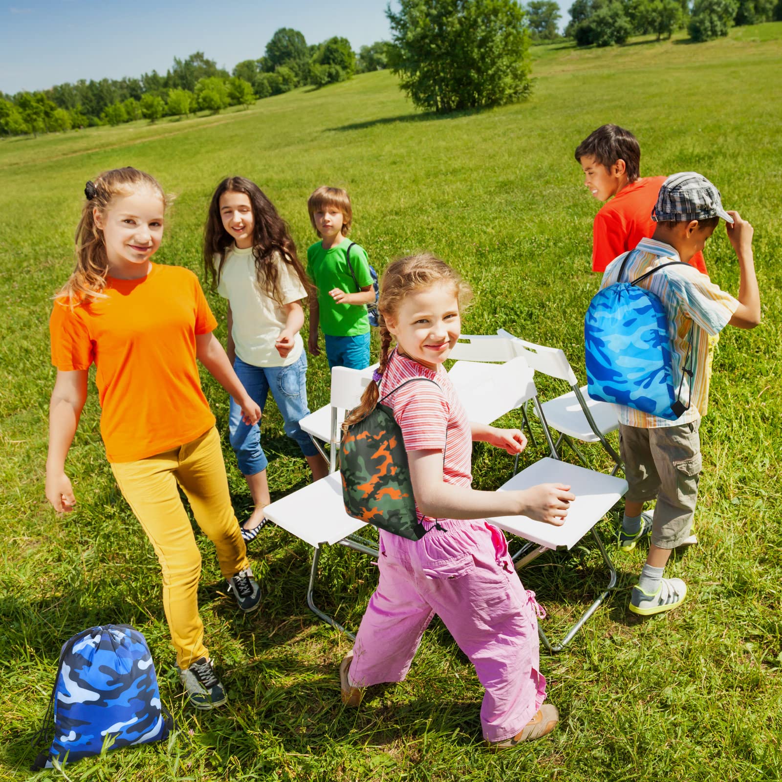 20 Pcs Camouflage Drawstring Bags Camouflage Party Favors Bags Camouflage Goodie Bags Camouflage Gift Bags For Birthday Party (C