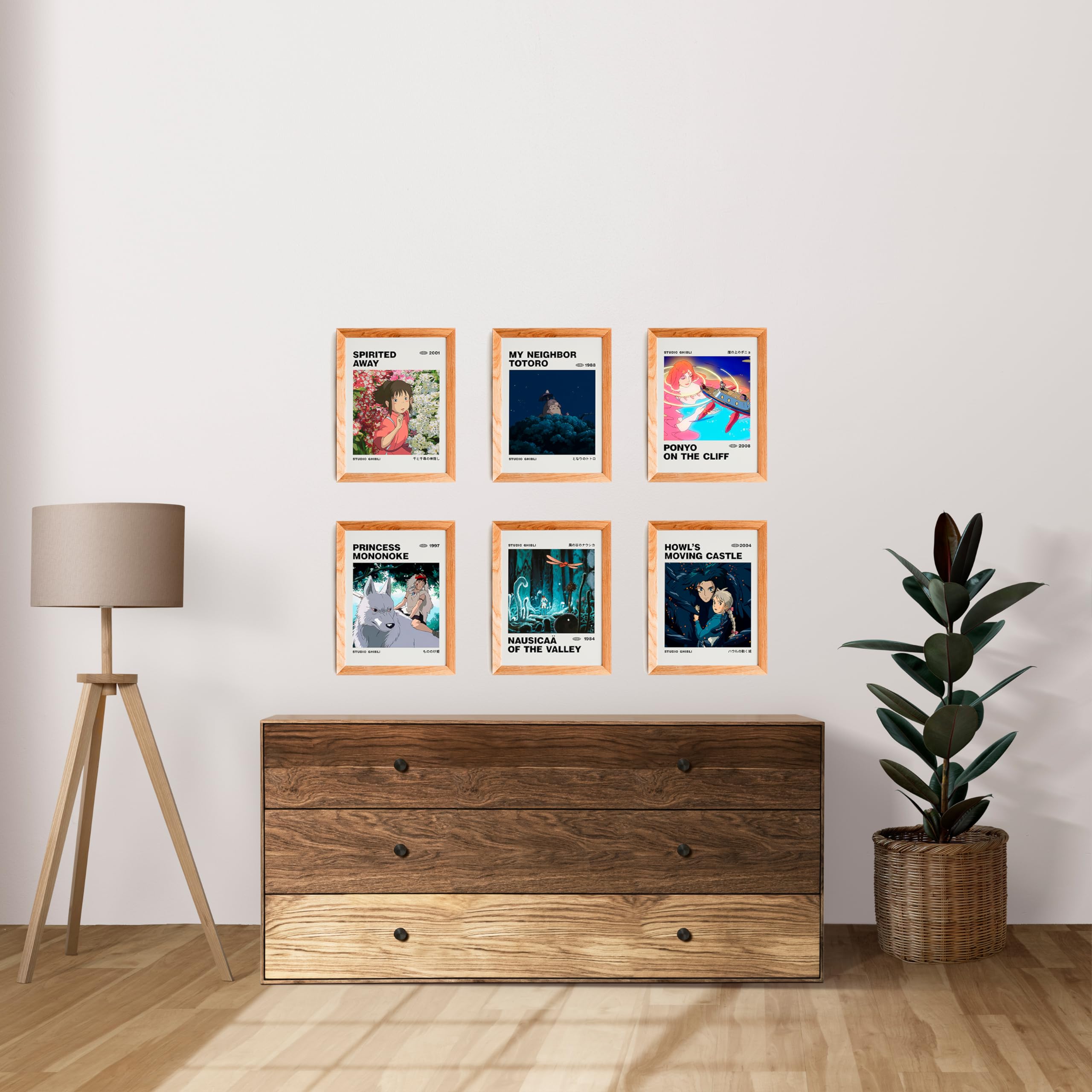 Ouroboros Art & Design - Studio Ghibli Anime Posters - Hayao Miyazaki - Wall Decoration - Pack Of 6-300 Gsm Paper - 8X10 Inch (U