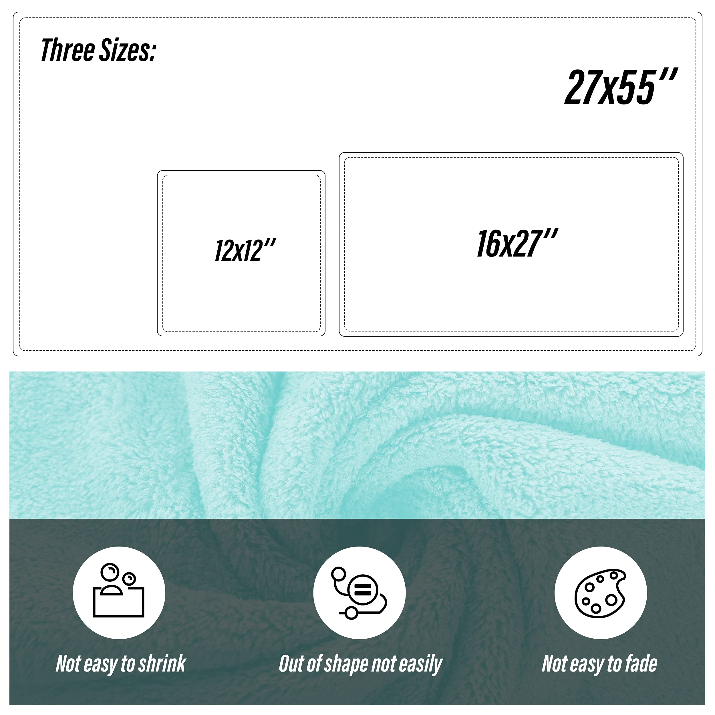 MOONQUEEN Ultra Soft Towel Set-Quick Drying-2 Bath Towels 2 Hand Towels 2 Washcloths - Microfiber Coral Velvet Highly Absorbent Towel for Bath Fitness  Bathroom Sports Yoga  Travel(Frozen Blue  6 Pcs)