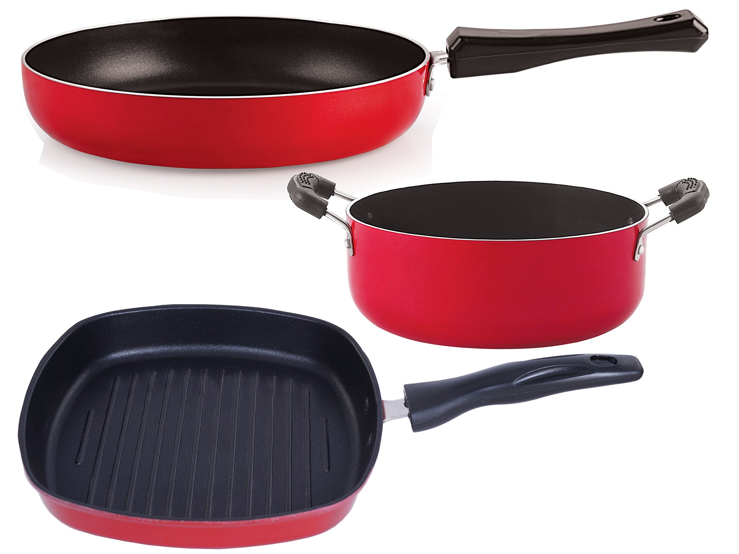 Nirlon NonStick Pfoa Free Healthy Cookware Essential Set With Bakelite Handle