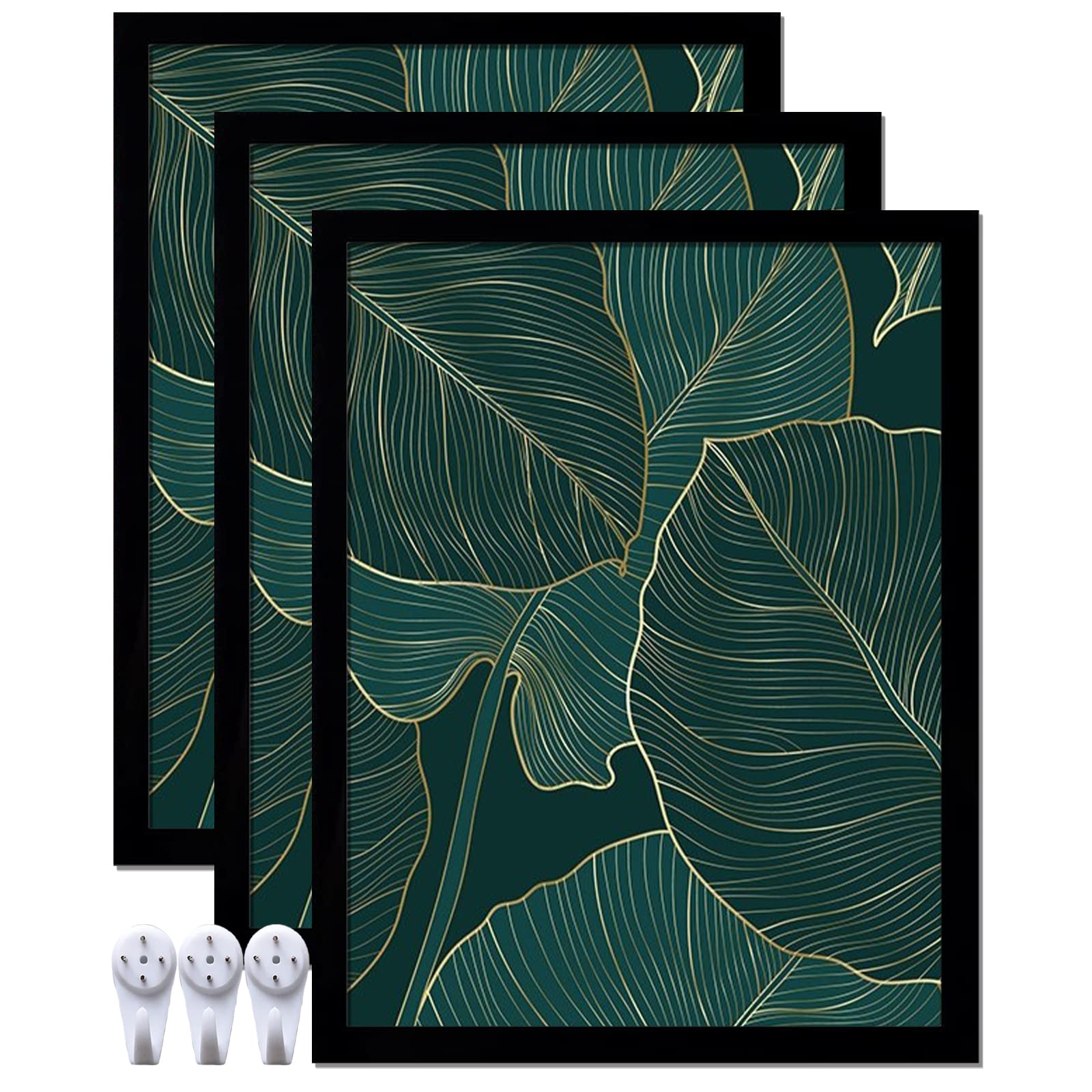 keibiubu Black 14x18 Poster Frame Set of 3, High Transparent Picture Frames for 14 x 18 Photo Poster Certificate Canvas Collage 