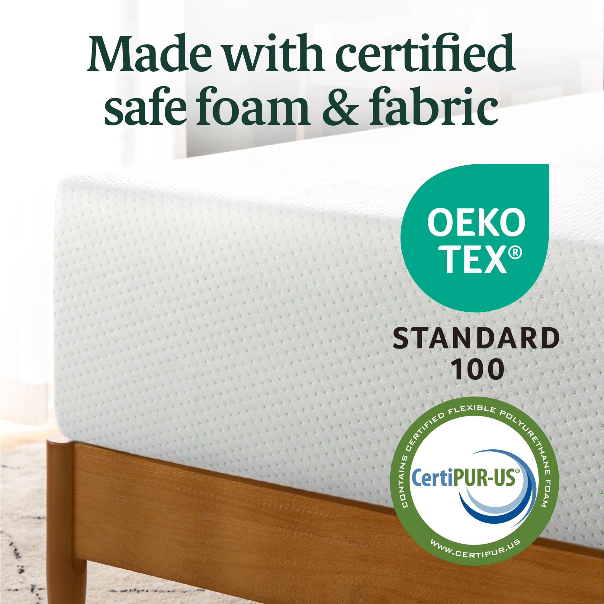 Zinus 12 Inch Green Tea Memory Foam Mattress [New Version], California King, Fiberglass Free, Medium Firm Feel, Zoned Pressure R