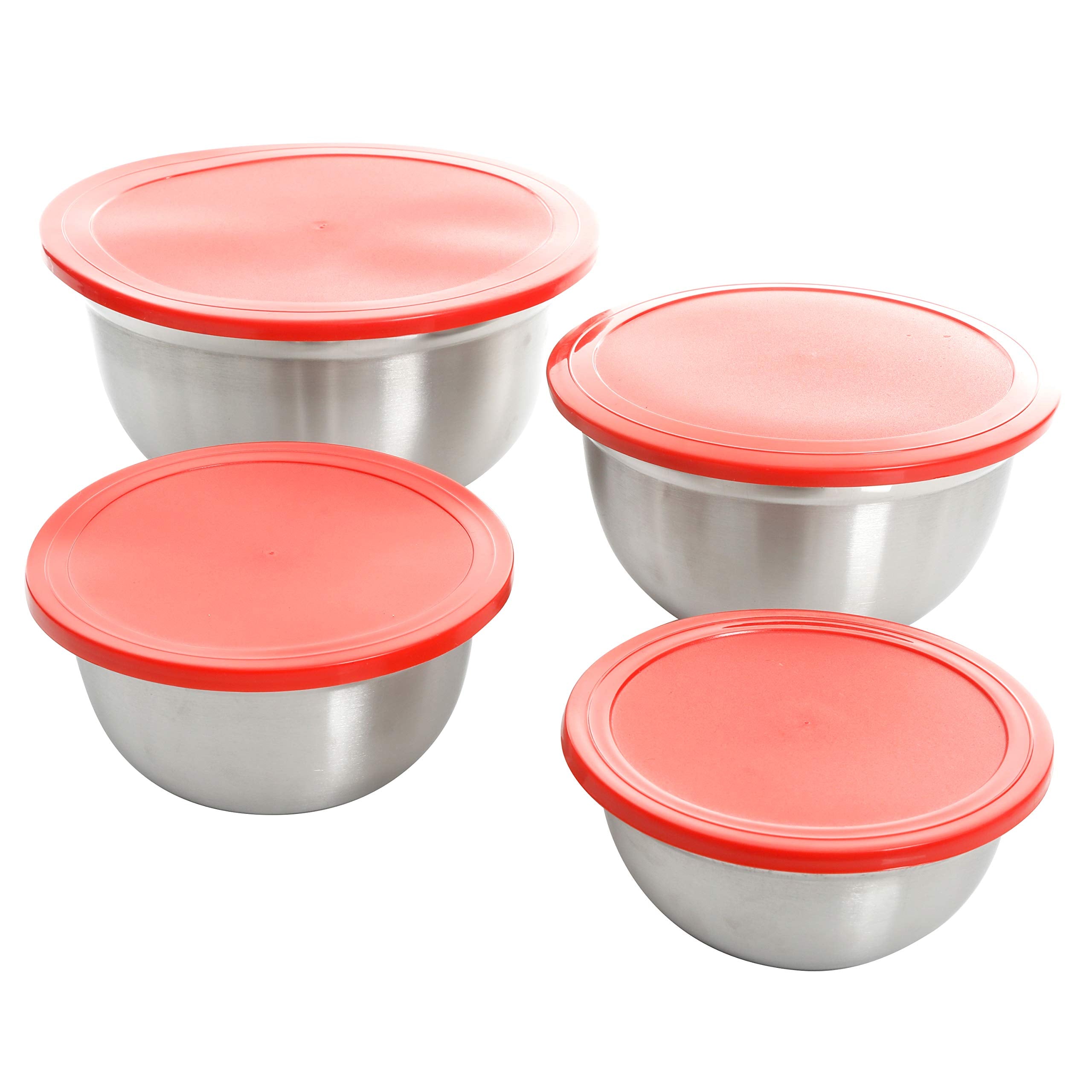 Gibson 21 pc Stainless Steel, Kitchen Prep Set, Silver and Red