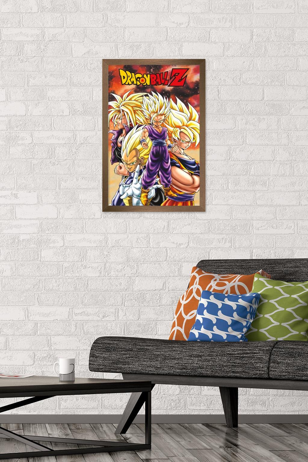 Trends International Dragon Ball Z - Saiyans Wall Poster, 14.725'' X 22.375'', Bronze Framed Version