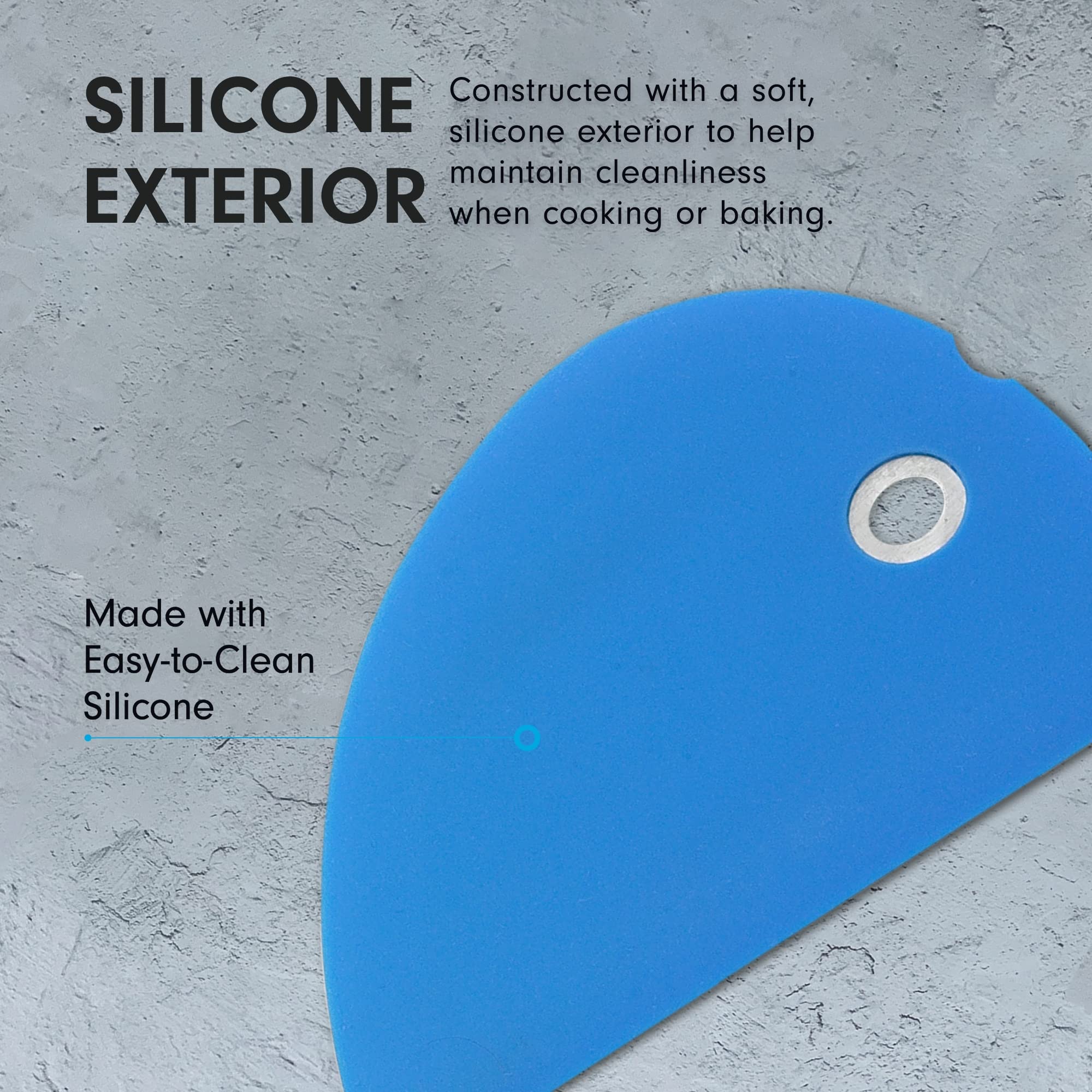 Messermeister Silicone Bowl Scraper  Blue - Frosts  Portions  Lifts & Transfers - Easy to Clean & Flexible Precision Edge