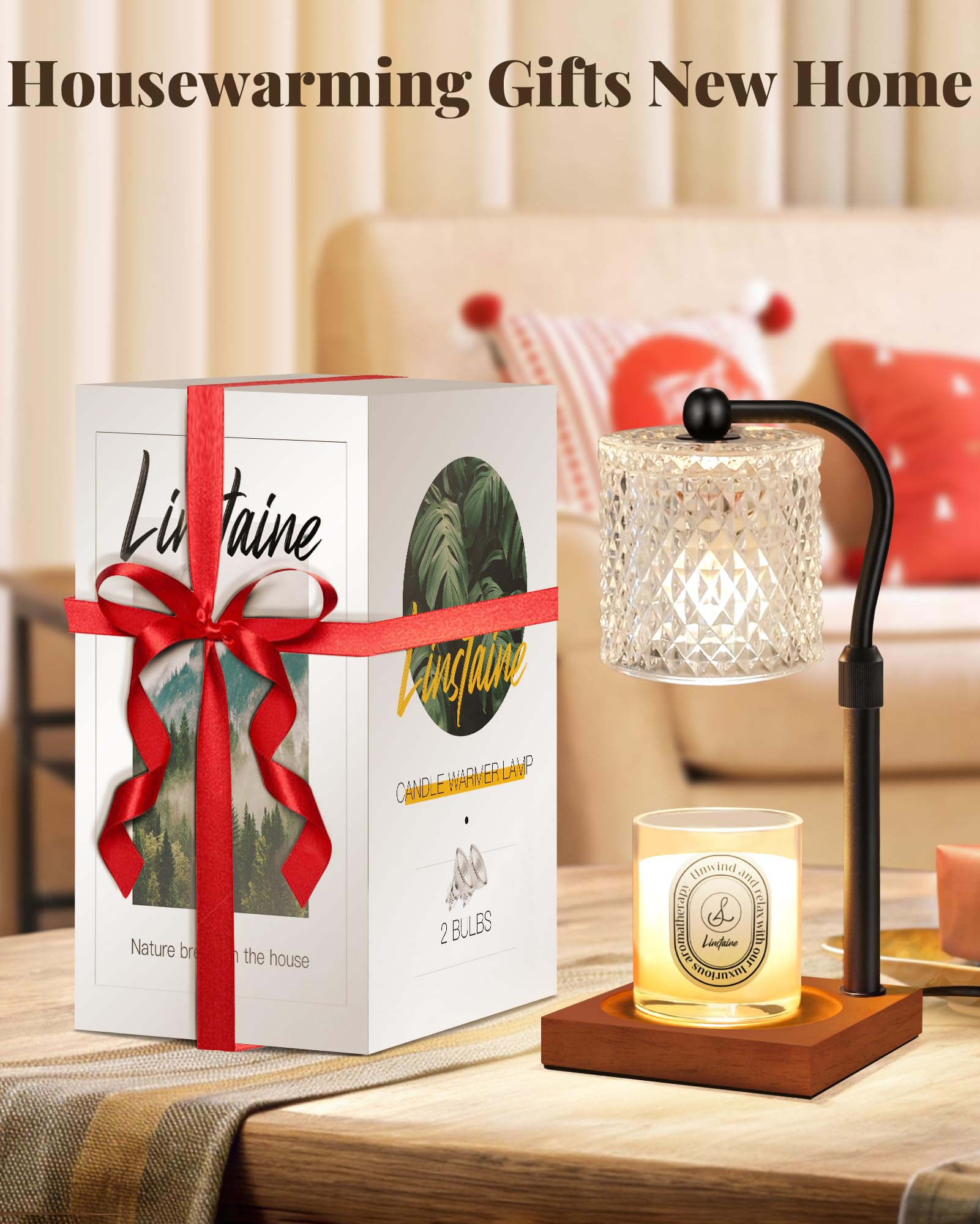 Candle Warmer Lamp with Timer Dimmer Adjustable Height, Birthday Housewarming New Home Decor Gifts for Women, Electric Wax Warme