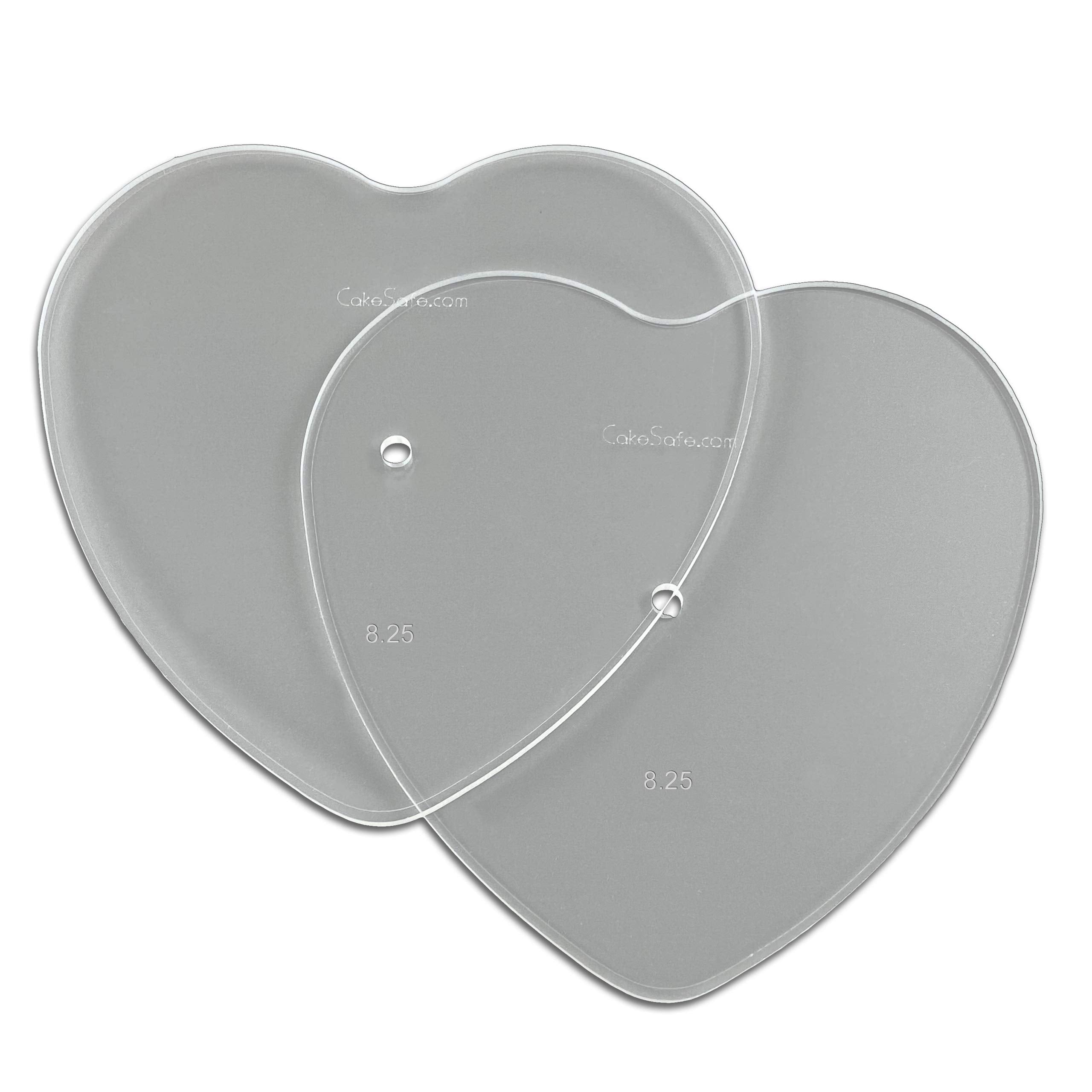 Cakesafe - 2-8.25    Heart Shaped Clear     Acrylic Disks - Perfect Icing Tool To Smooth The Buttercream On Your Cakes