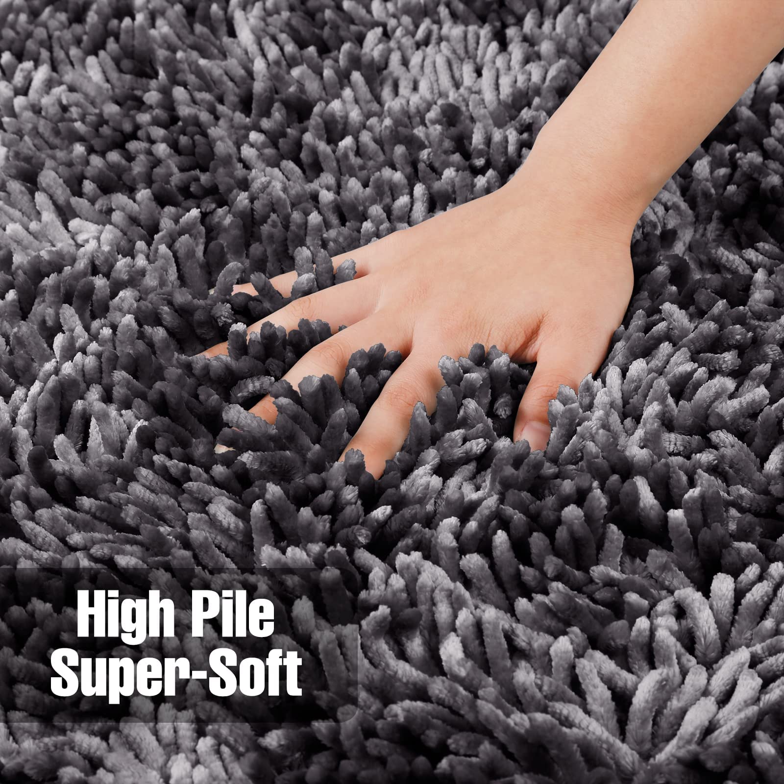 Yimobra Bathroom Rugs Sets 2 Piece, Luxury Shaggy Extra Thick Bathroom Rugs, Plush Non-Slip Mats For Bath Room Floor, Machine Wa