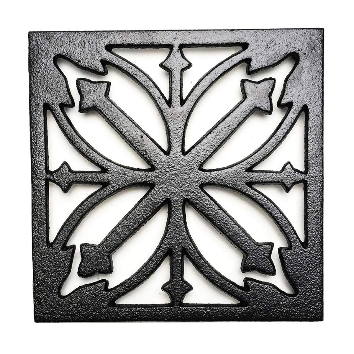 Sungmor Heavy Duty Cast Iron Square Metal Trivet,Rustproof Black Racks Stands Holders For Hot Pans Or Teapot,Kitchen Or Dinning
