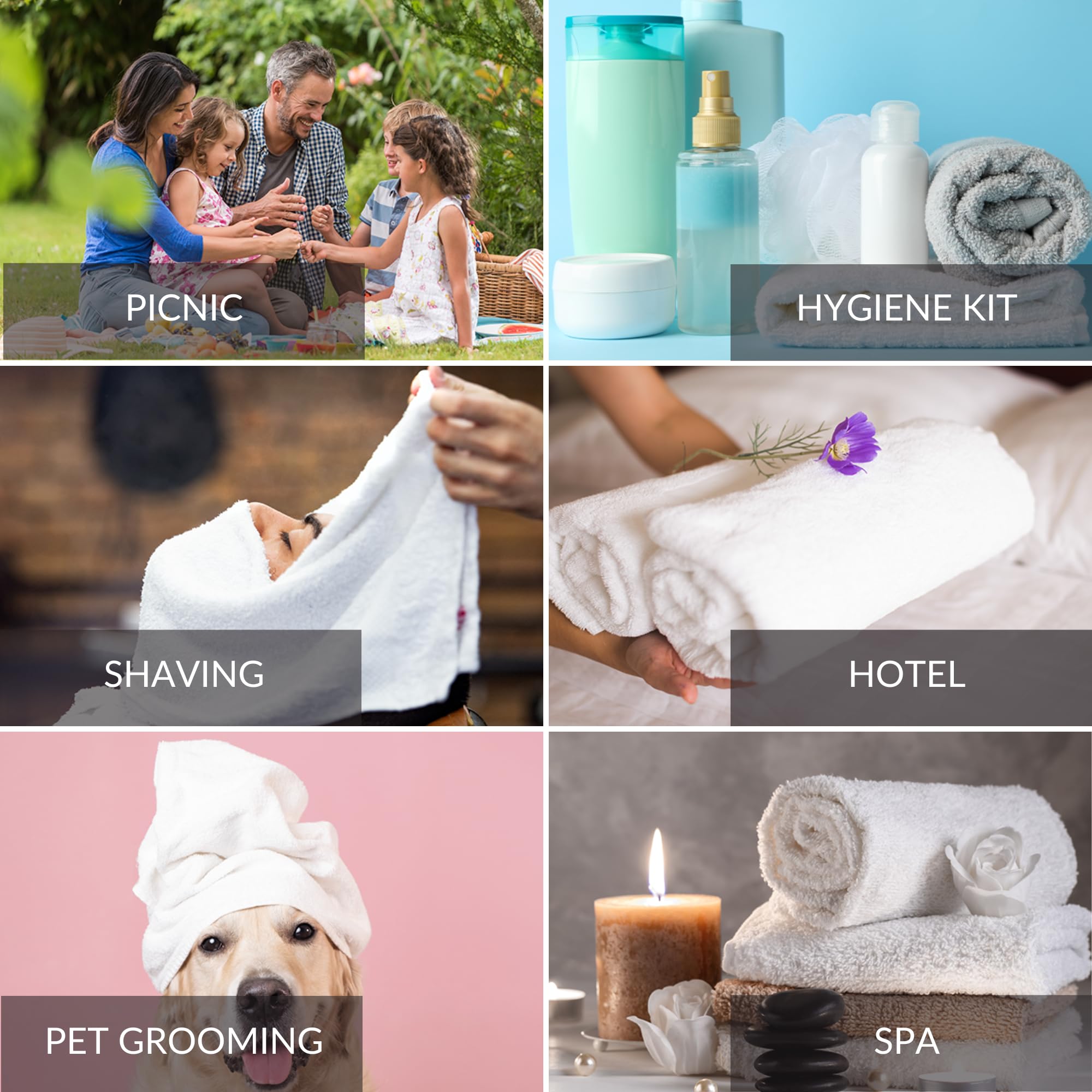 White 16x27 Inch Cotton Blend Economy Hand Towels Salon/Gym/Hotel Super use Absorbent Best for Kitchen Janitorial Home use Towels (60 Pack)