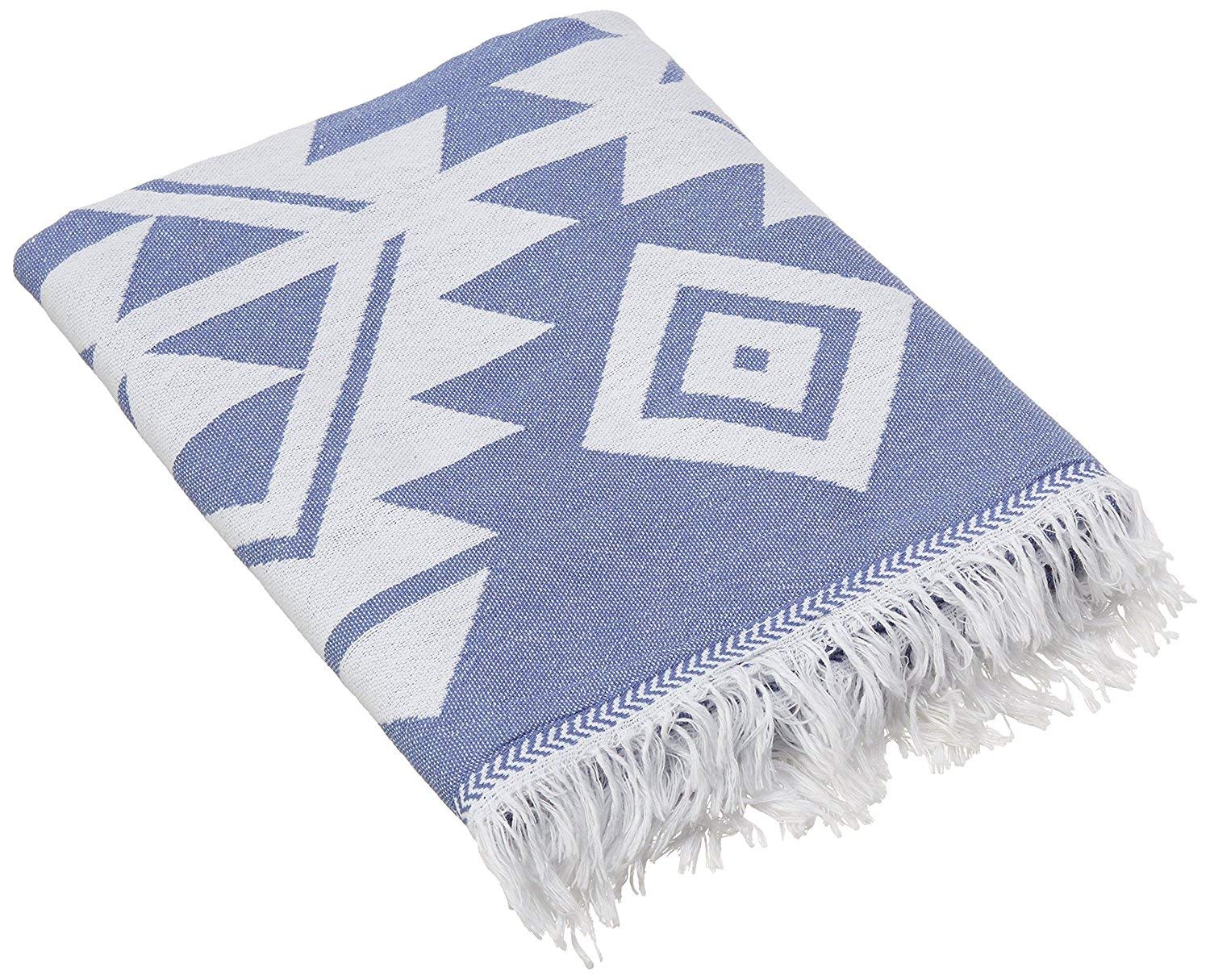 Bersuse 100% Cotton Yucatan Turkish Towel Beach Towel Bath Towel Dual Layer Peshtemal Beach Blanket Beach Essentials - 39X71 Inc