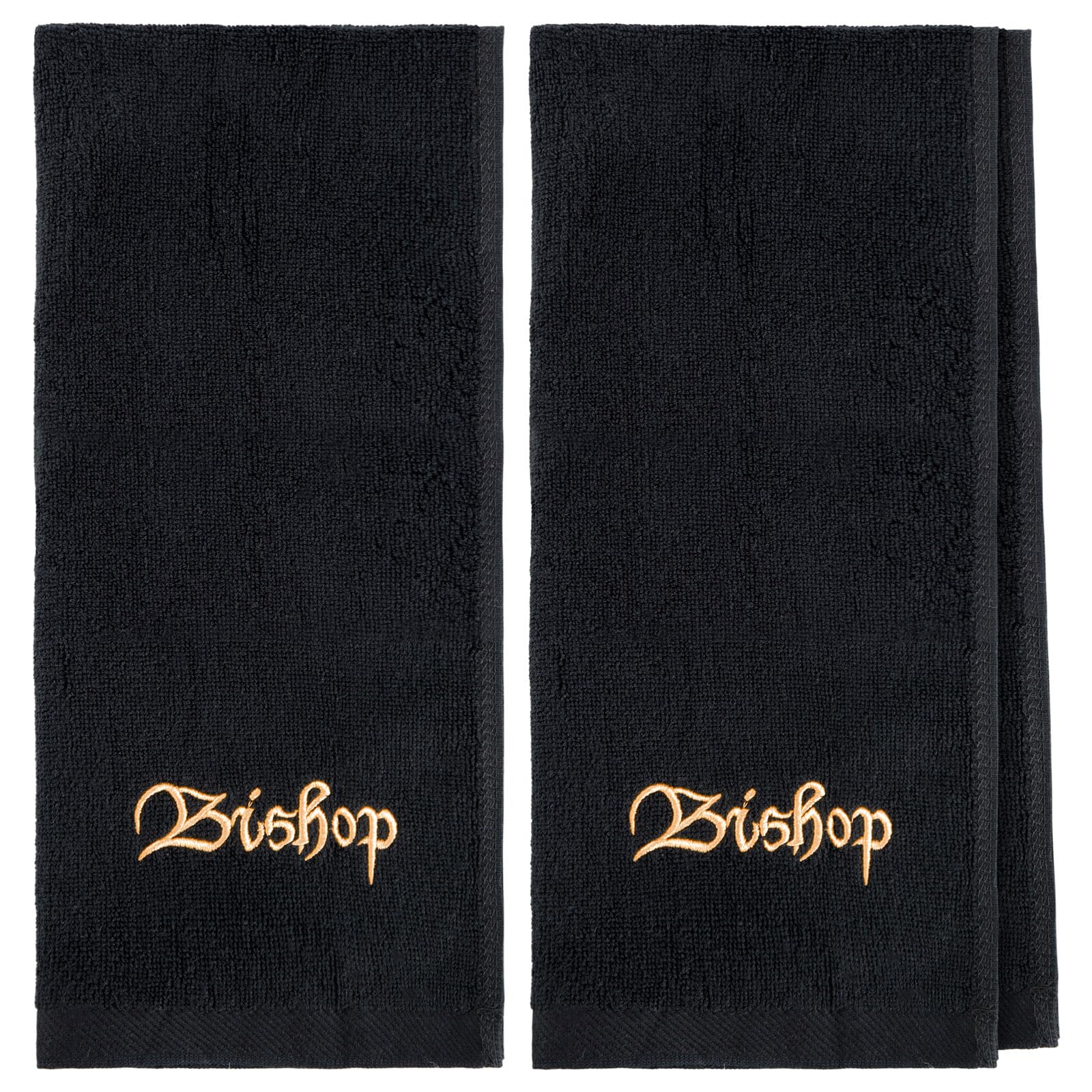 Buryeah 2 Pcs Pastor Hand Towels Christian Embroidered Towels Appreciation Gifts for Christian Church Clergy Father s Gifts(Blac