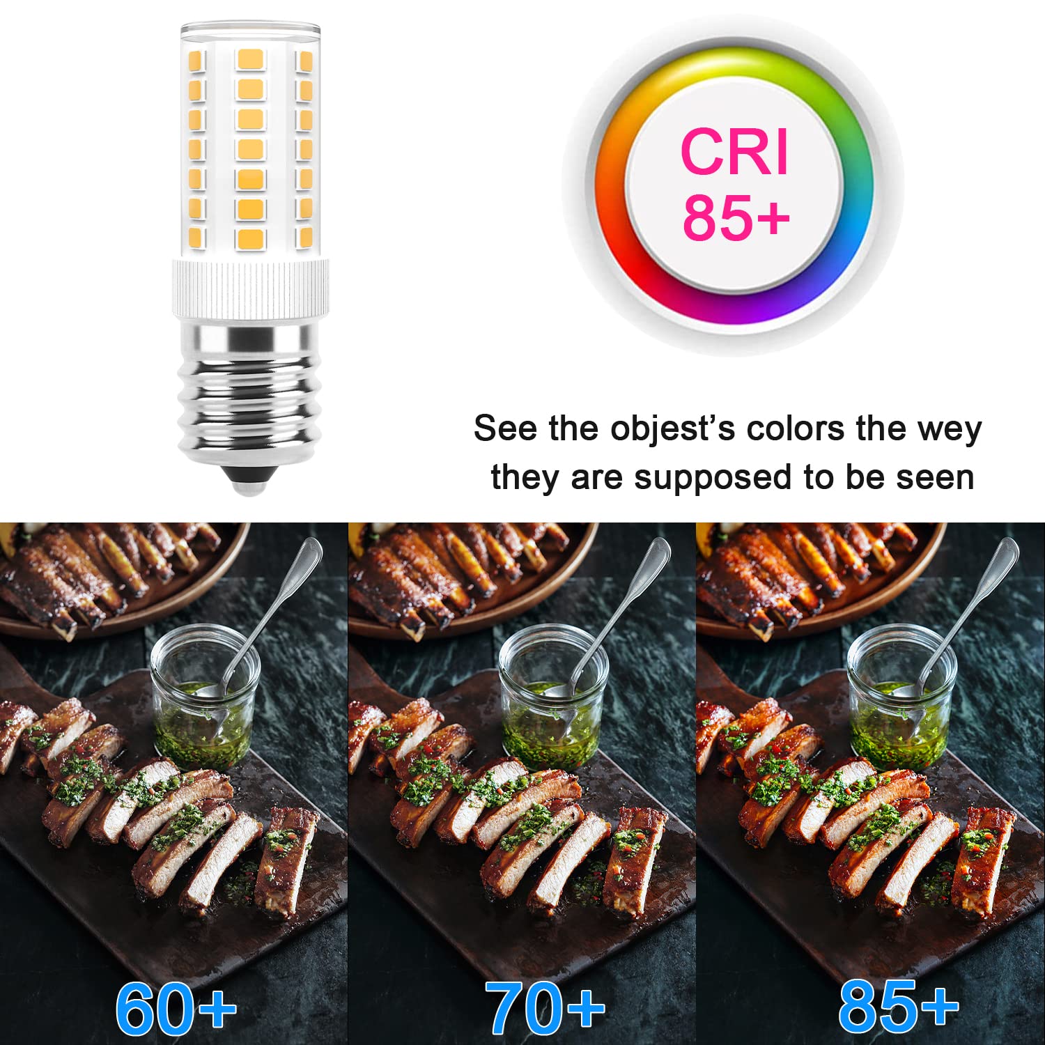 E17 Led Bulbs Dimmable 5W Microwave Over Stove Bulb 125V 40W Incandescent Equivalent, Warm White 3000K, Fit For Whirlpool Maytag