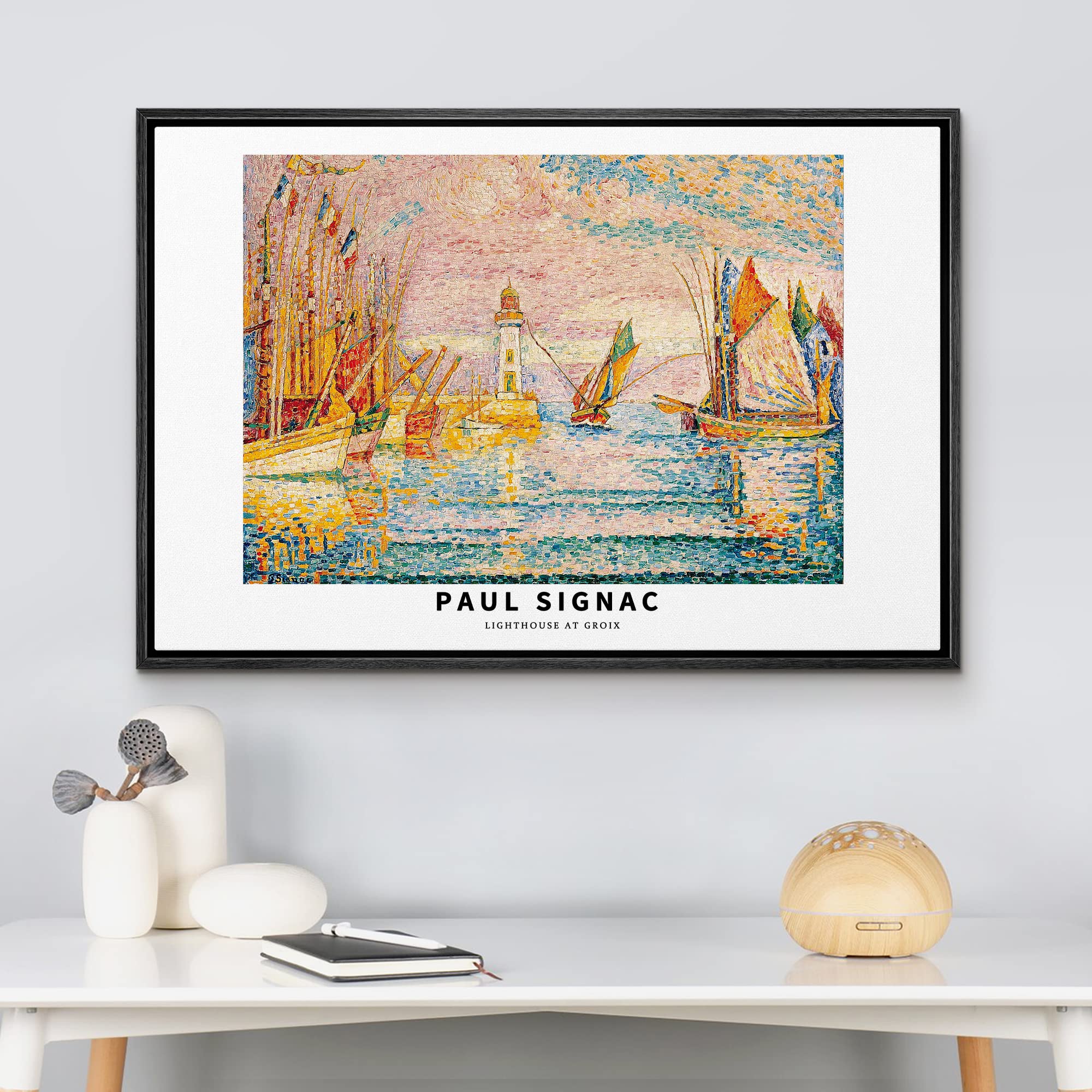 Wall26 Framed Canvas Print Wall Art Lighthouse At Groix By Paul Signac Historic Classical Illustrations Fine Art Decorative Vint