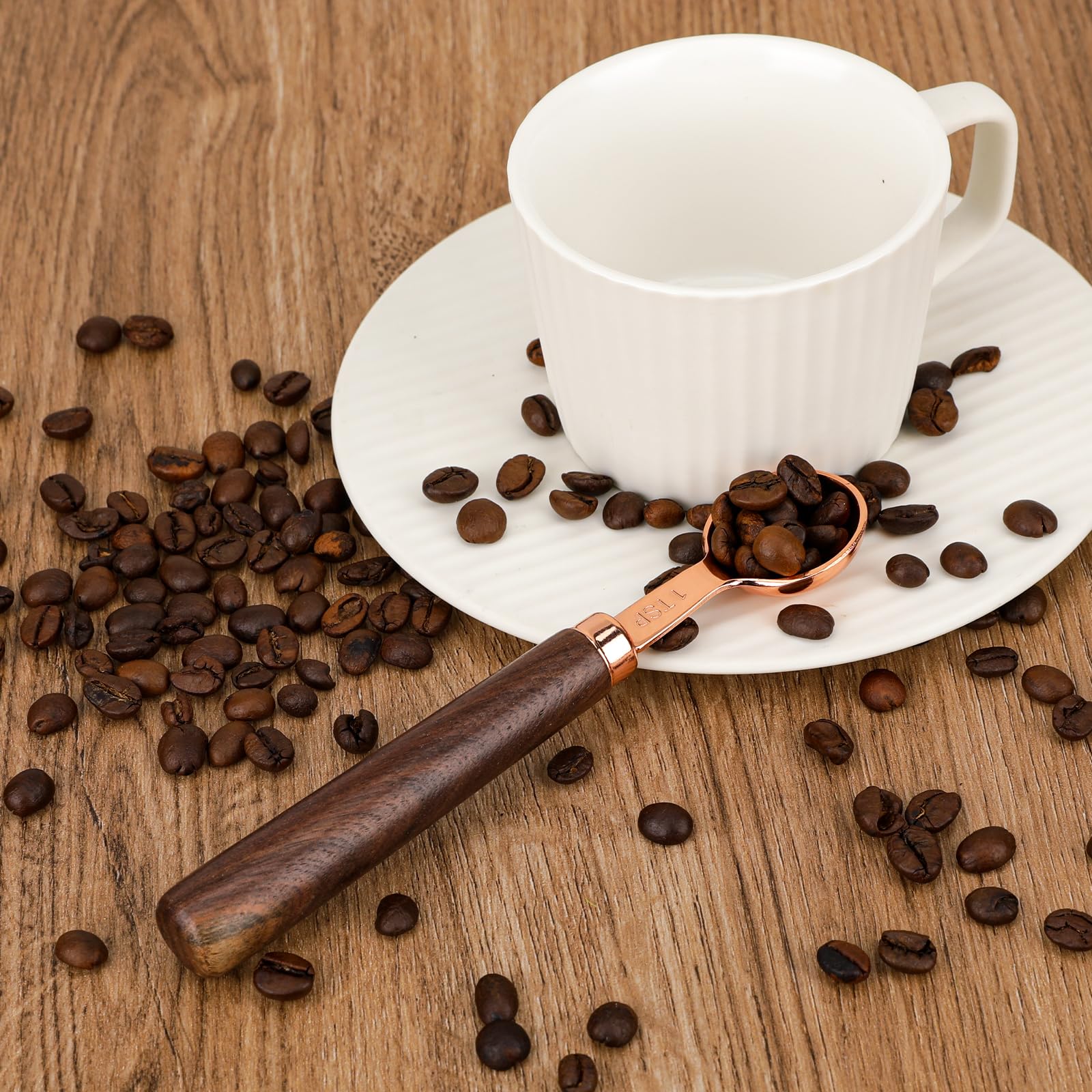 Coffee Scoop For Ground Coffee 1 Tsp 1/3 Tbsp 5 Ml Wood Long Handle Coffee Bean Scoop Tea Scoop Measuring Spoon,1 Tsp,6.5 Inch