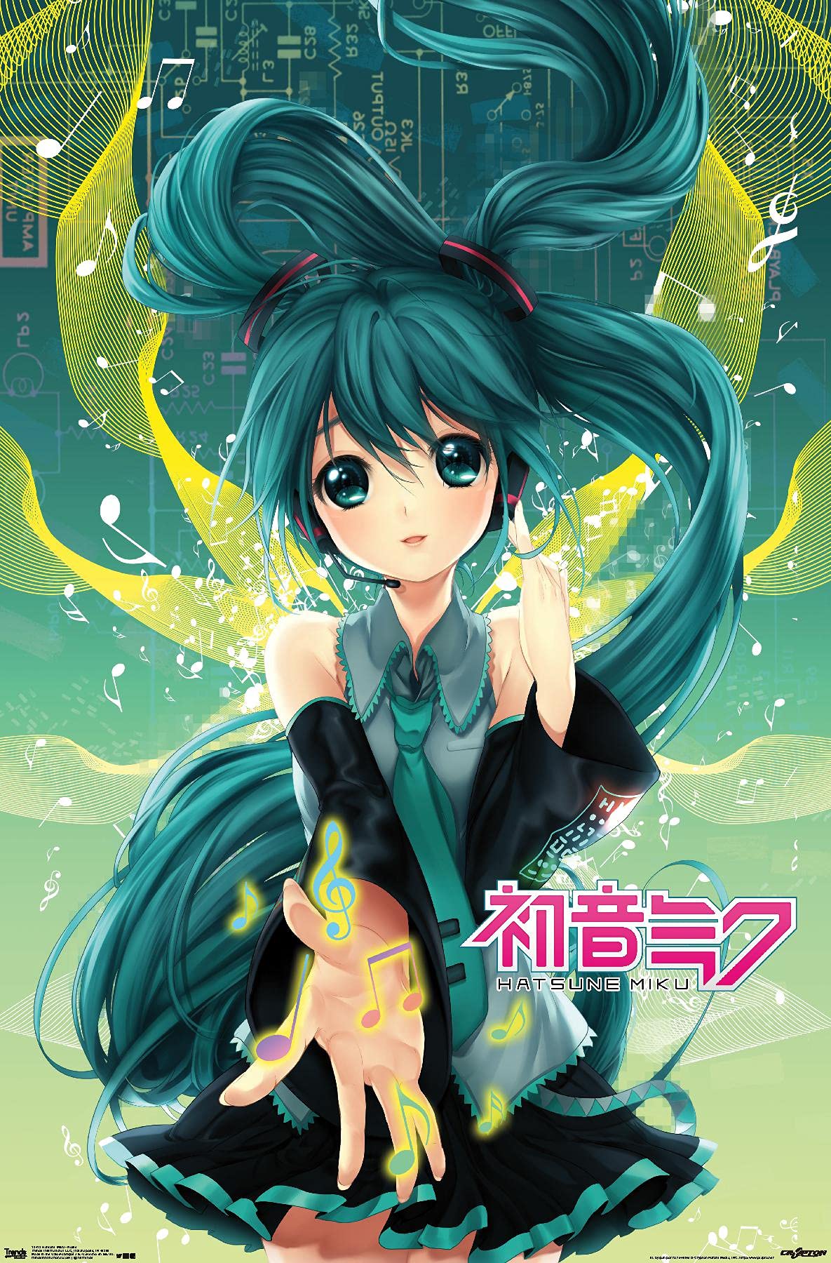 Trends International Hatsune Miku - Notes Wall Poster, 22.375'' X 34'', Premium Unframed Version